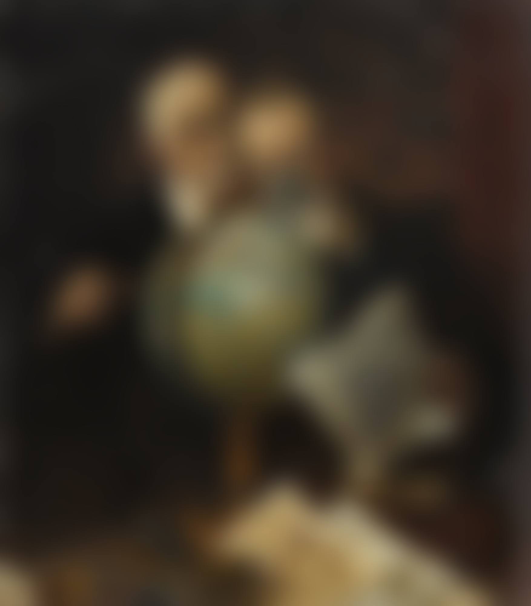 SETTLING AN ARGUMENT (TWO MEN CONSULTING THE GLOBE) (preview)
