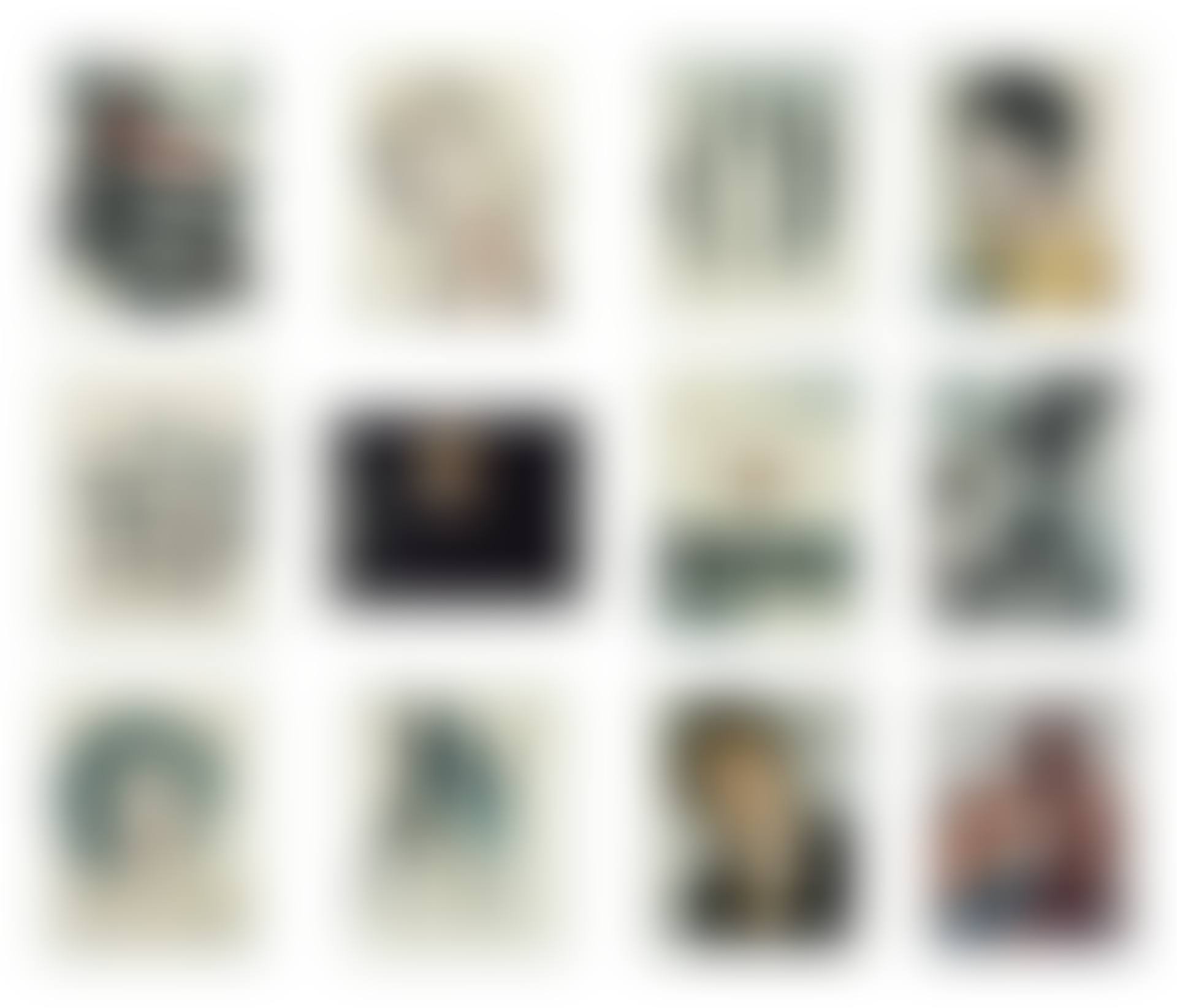 I. SHOES; II. DEBBIE HARRY; III. KNIVES; IV. LIZA MINELLI; V. CROSSES; VI. SELF-PORTRAIT WITH FRIGHT WIG; VII. CAMPBELL'S WONTON SOUP; VIII. SHOES; IX. SELF-PORTRAIT IN DRAG; X. KNIVES; XI. HALSTON; XII. KEITH HARING AND JUAN DUBOSE [TWELVE WORKS] (preview)