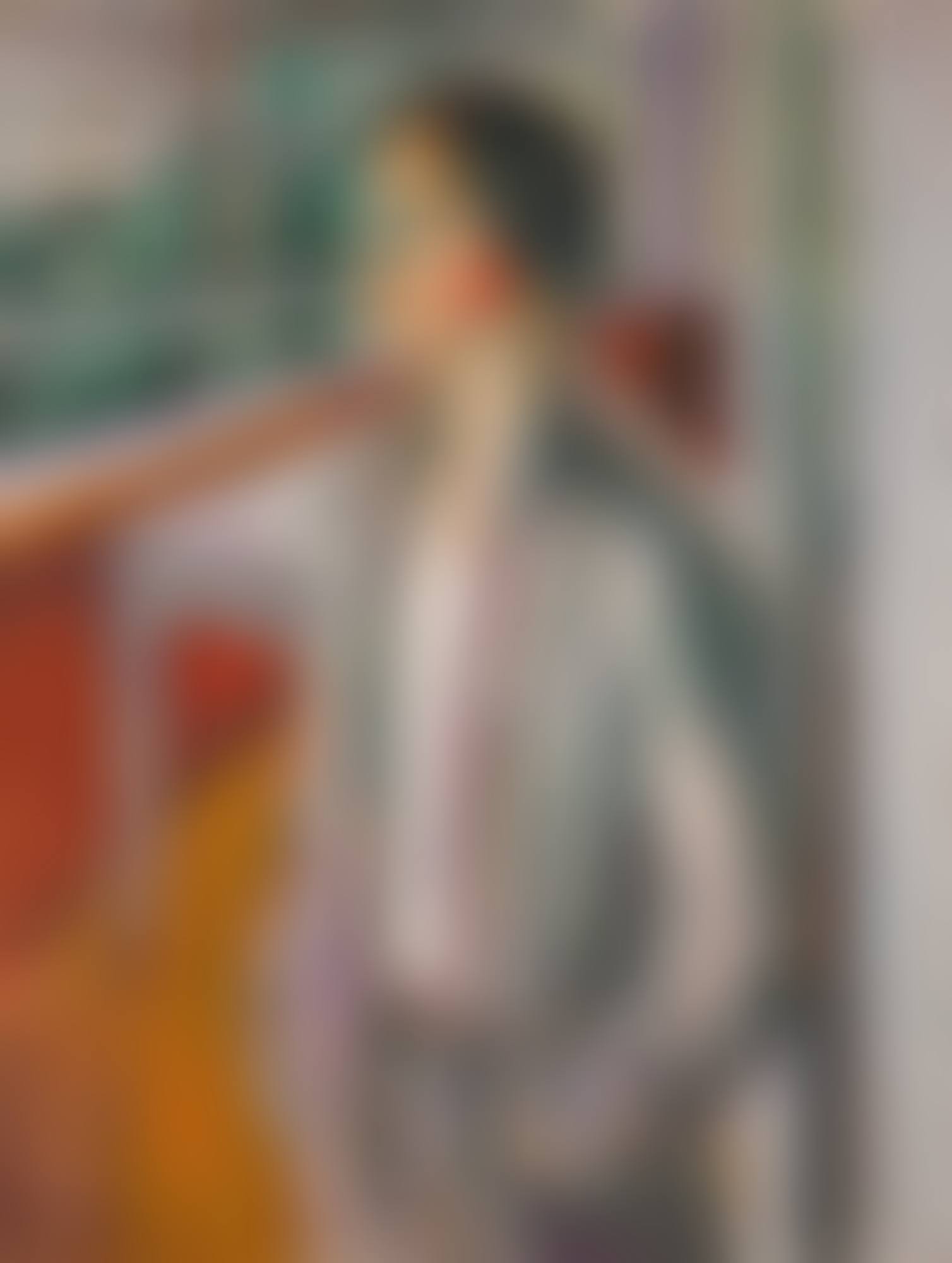 UNG KVINNE PÅ VERANDAEN (YOUNG WOMAN ON THE VERANDA) (preview)
