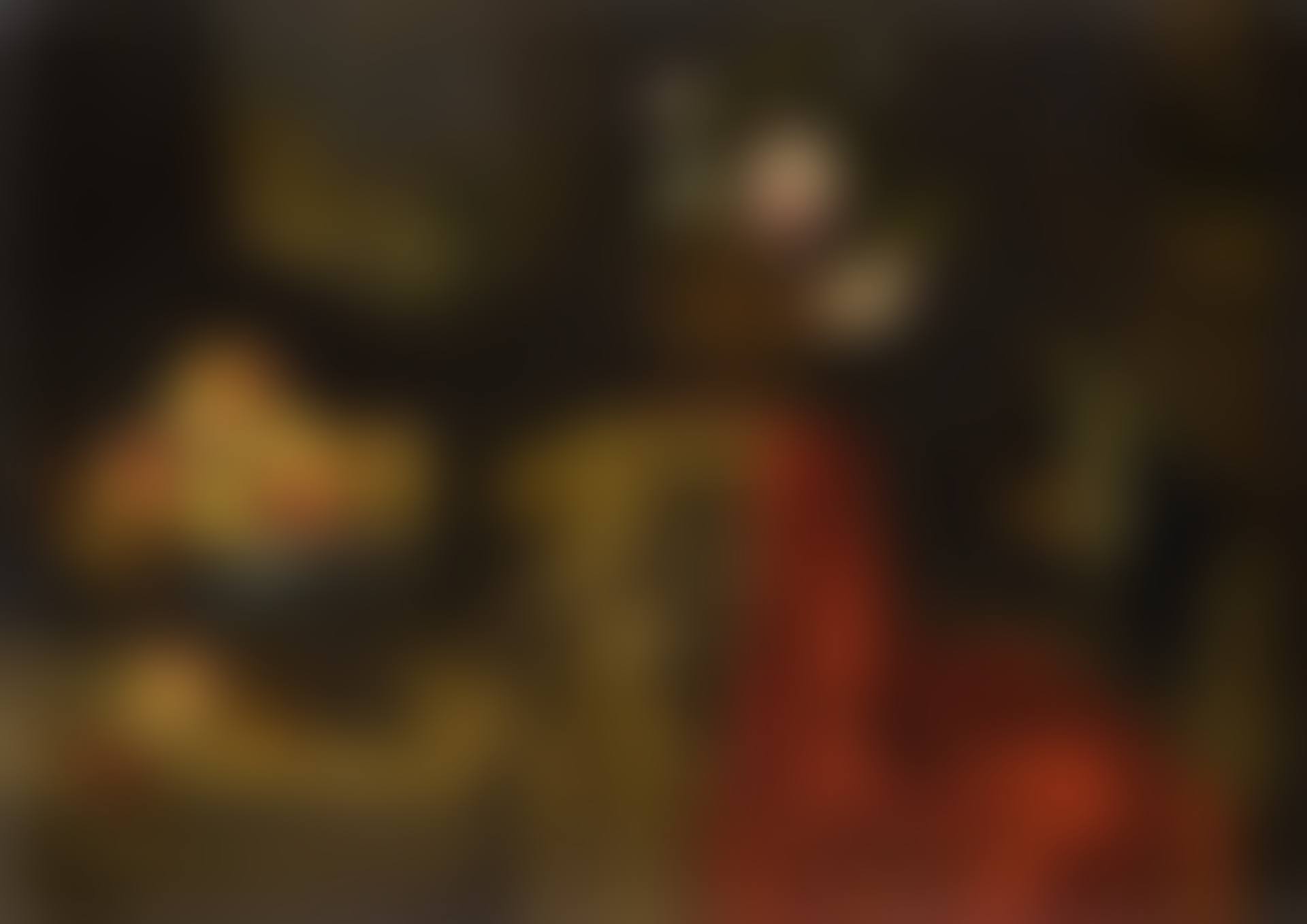 STILL LIFE WITH A BOWL OF PEACHES, A VASE OF FLOWERS AND GRAPES, ALL AROUND A DRAPED, SCULPTED PLINTH IN A LANDSCAPE (preview)