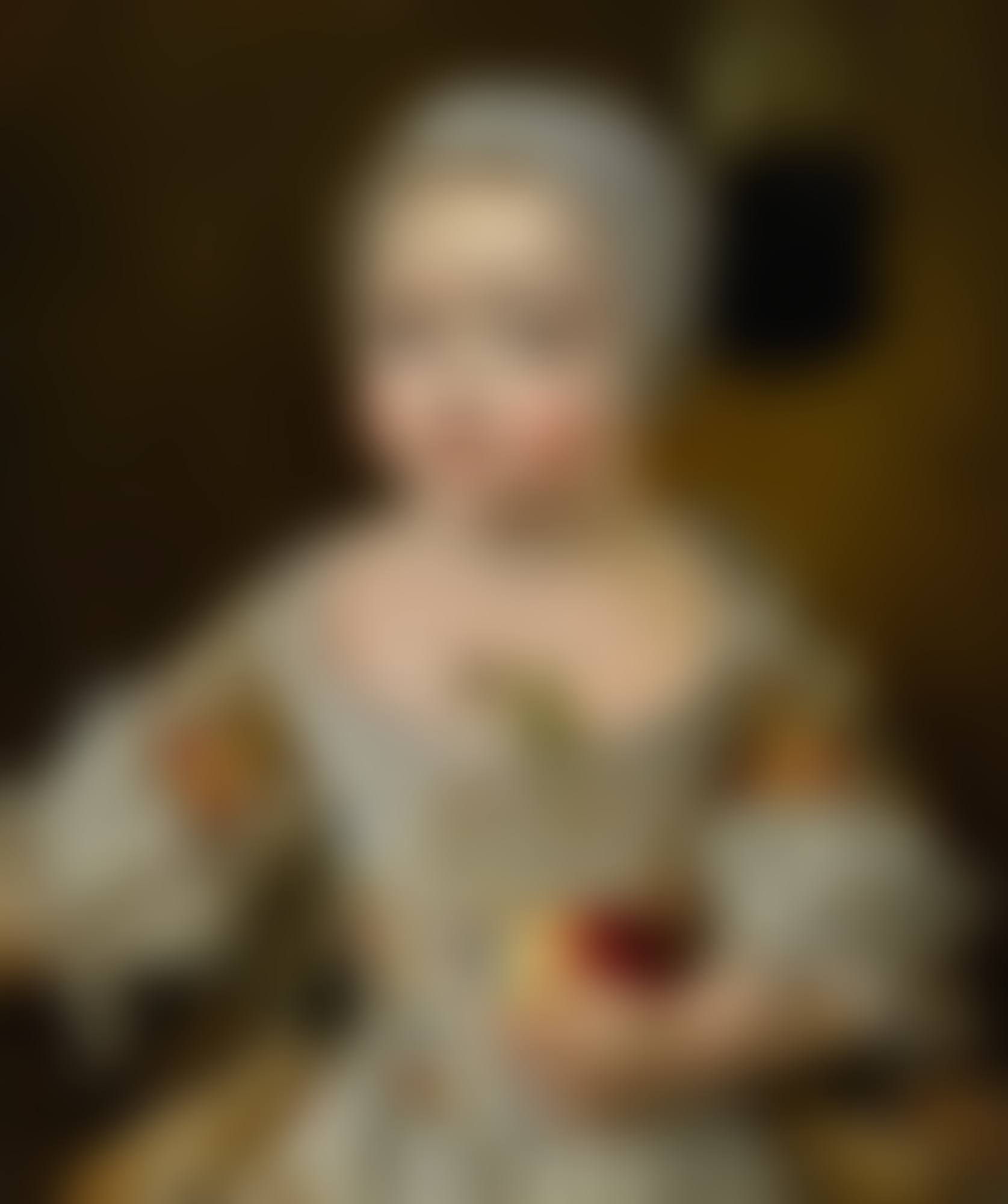 PORTRAIT OF A CHILD, HALF-LENGTH, HOLDING A PEACH (preview)