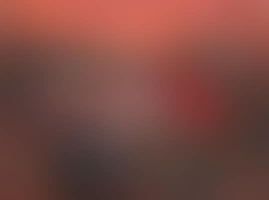 Woman drinking from a stream, with red dog (preview)