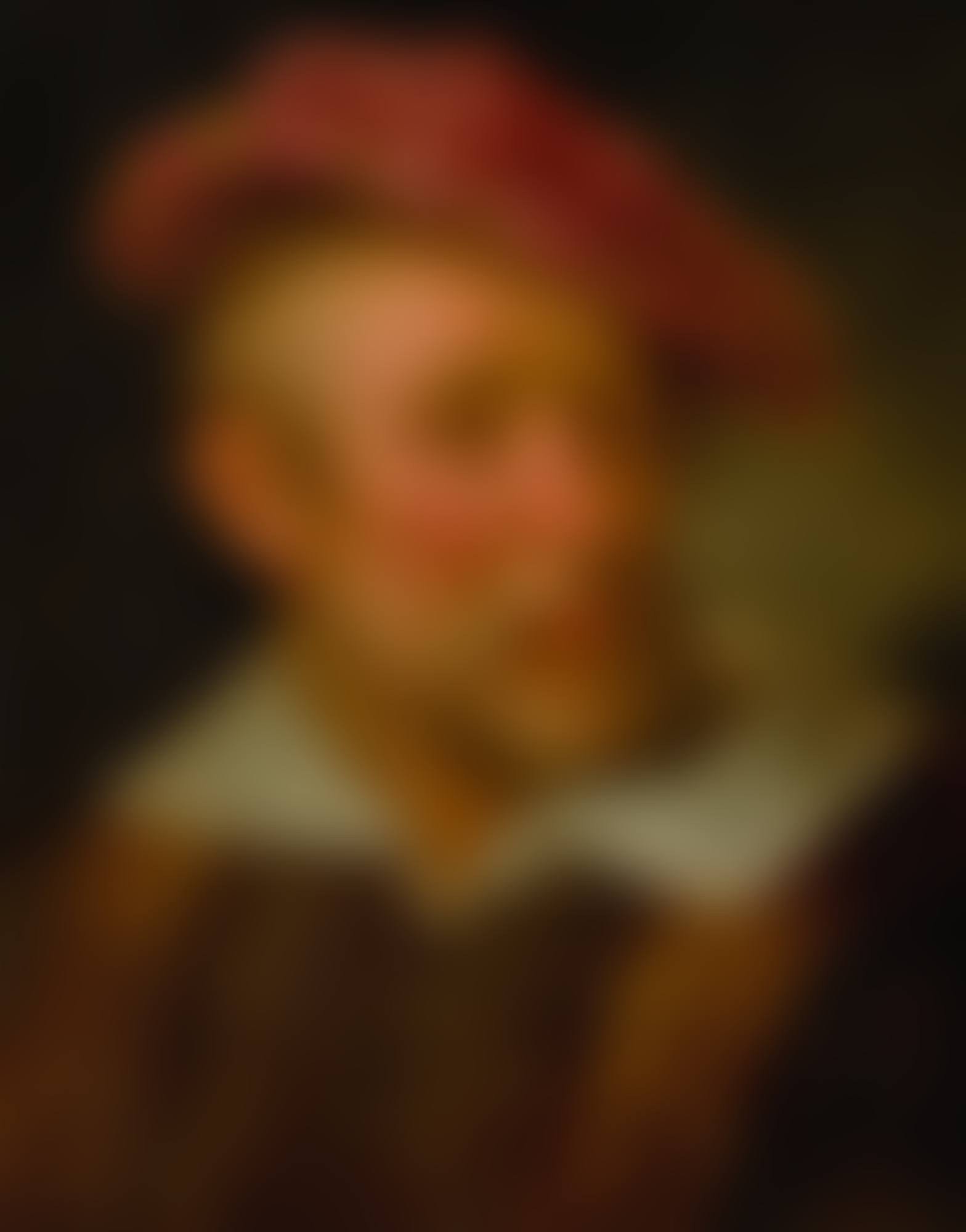 PORTRAIT OF A BEARDED MAN, BUST LENGTH, WEARING A RED HAT (preview)