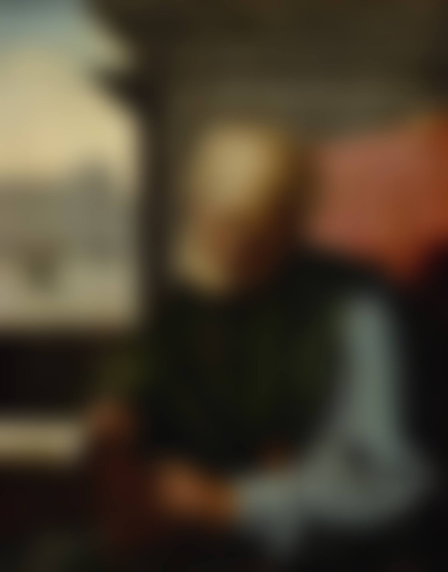 SAINT MARK IN AN INTERIOR SETTING WITH THE CLOCK TOWER OF VENICE SEEN THROUGH THE WINDOW (preview)