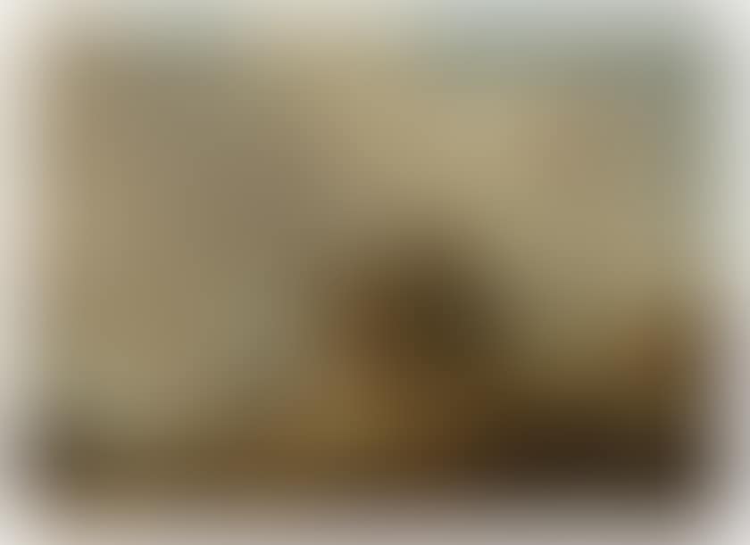 Three characters in front of a house in a landscape (preview)