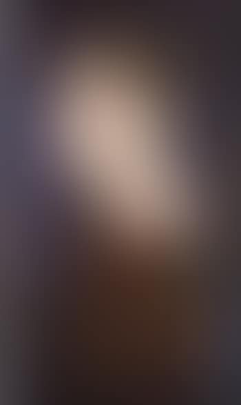 Woman in profile, blue background (preview)