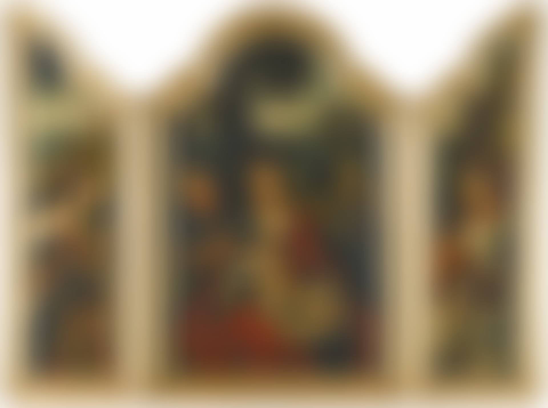 A TRIPTYCH: THE HOLY FAMILY FLANKED BY SAINT CATHERINE AND SAINT BARBARA (preview)