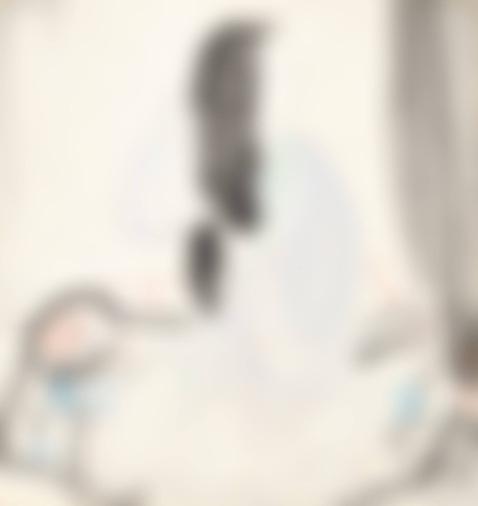 LADY SMOOTHING HER HAIR (preview)