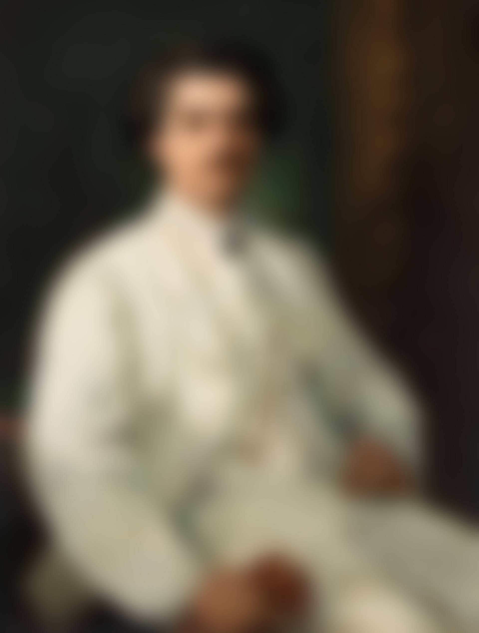 Portrait of a gentleman, three-quarter-length, in a white suit (preview)