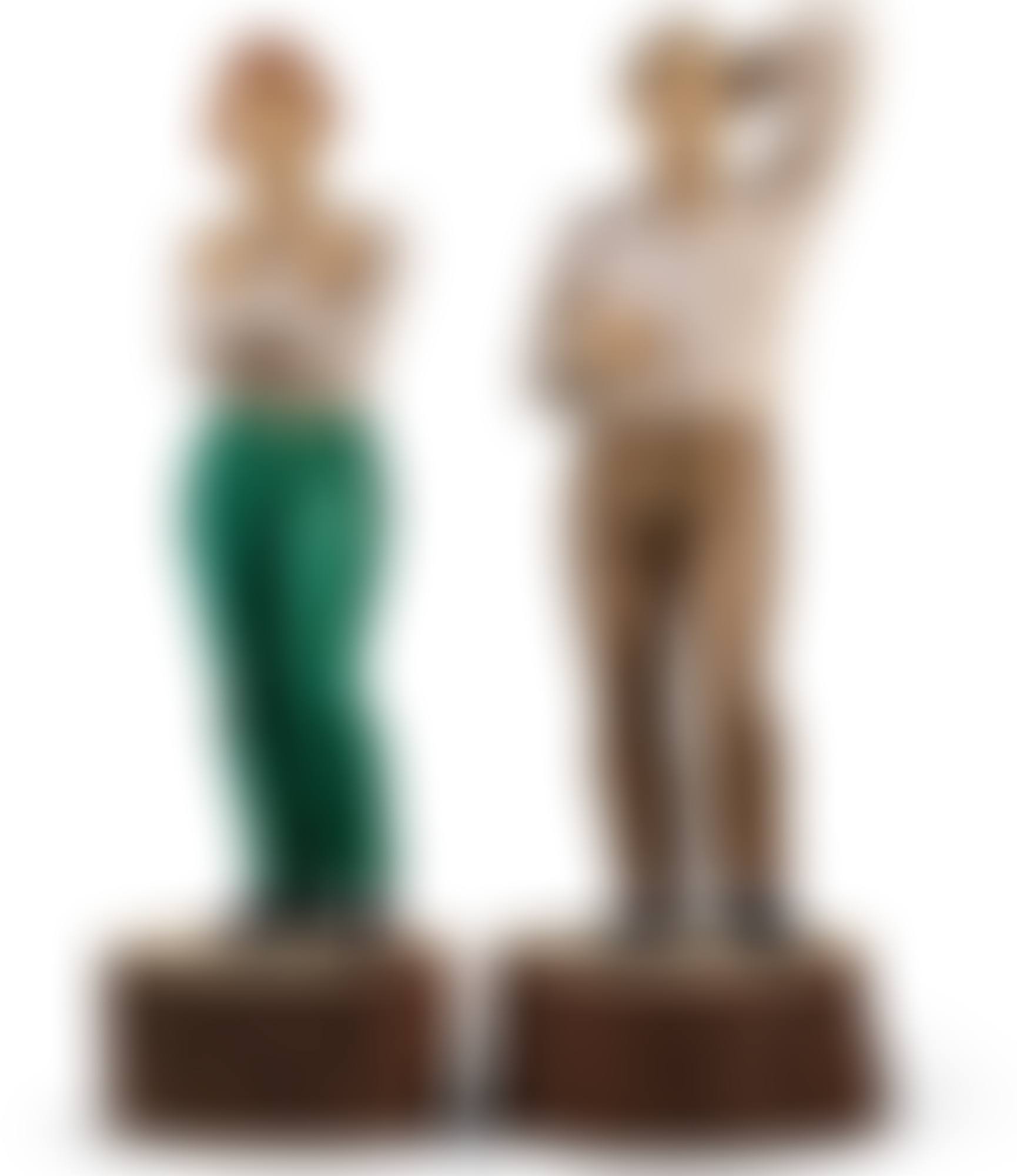 LARGE WOMAN WITH GREEN PANTS AND LARGE CLASSICAL MAN (preview)