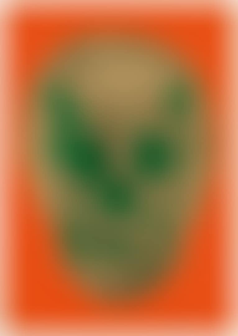 Till Death Do Us Part--Time Bright Orange African Gold Emerald Green Pop Up Skull. (preview)