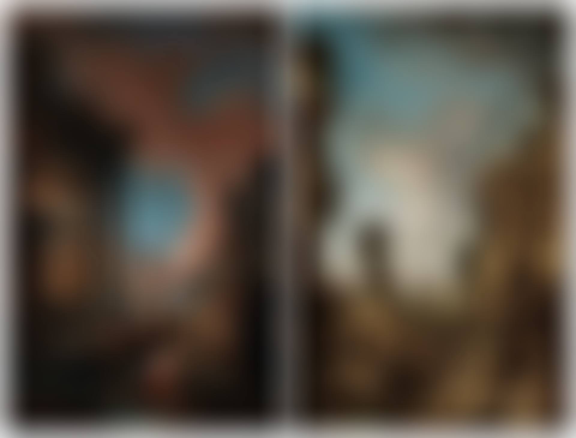 A capriccio of classical ruins with a giant urn and men conversing; and A capriccio of an apse, pyramid and other ruins with classical sculpture and a woman nursing (preview)