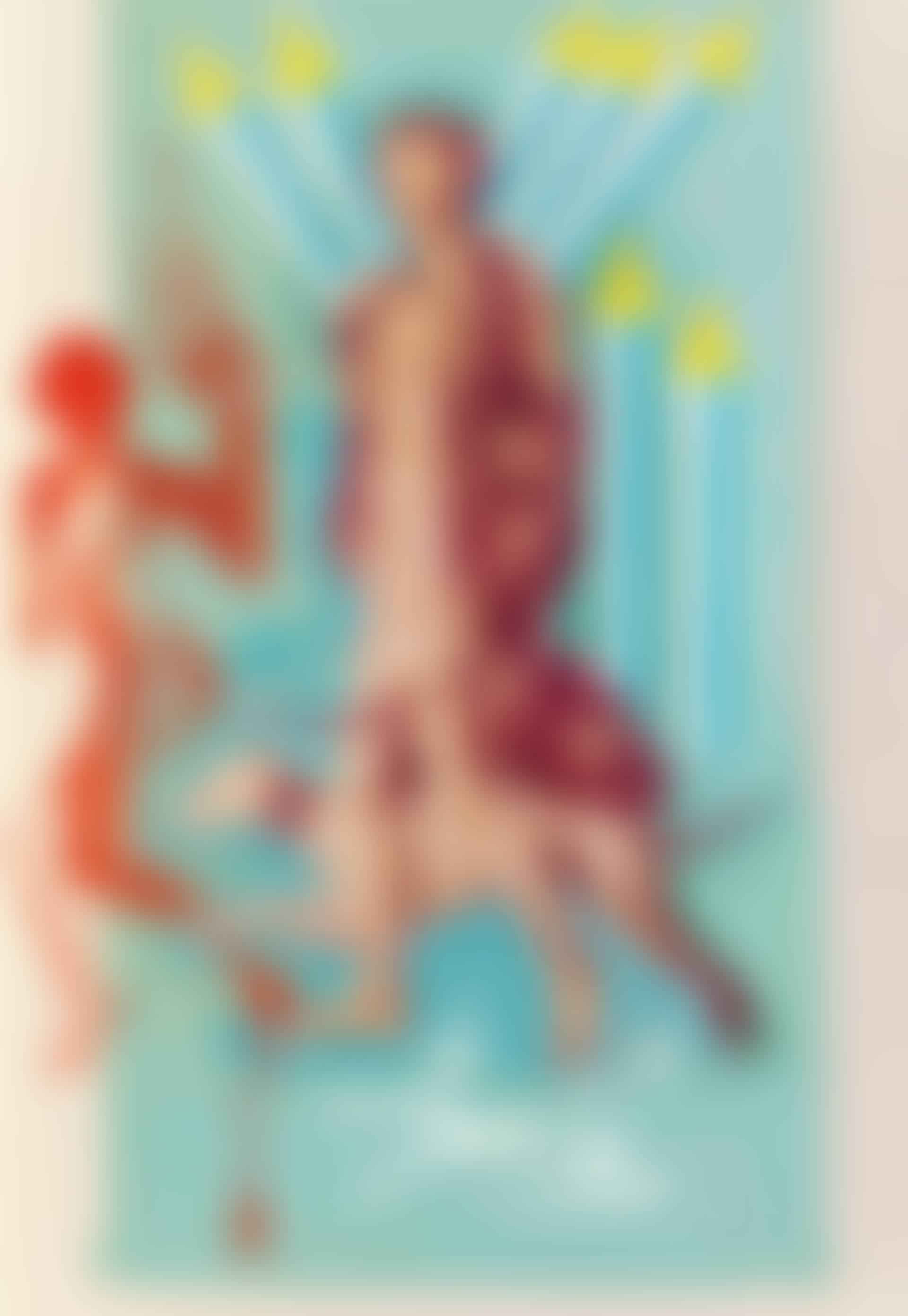 Sept d'épée, arcane mineur, projet pour le jeu de carte Le Tarot Universel de Salvador Dalí (preview)