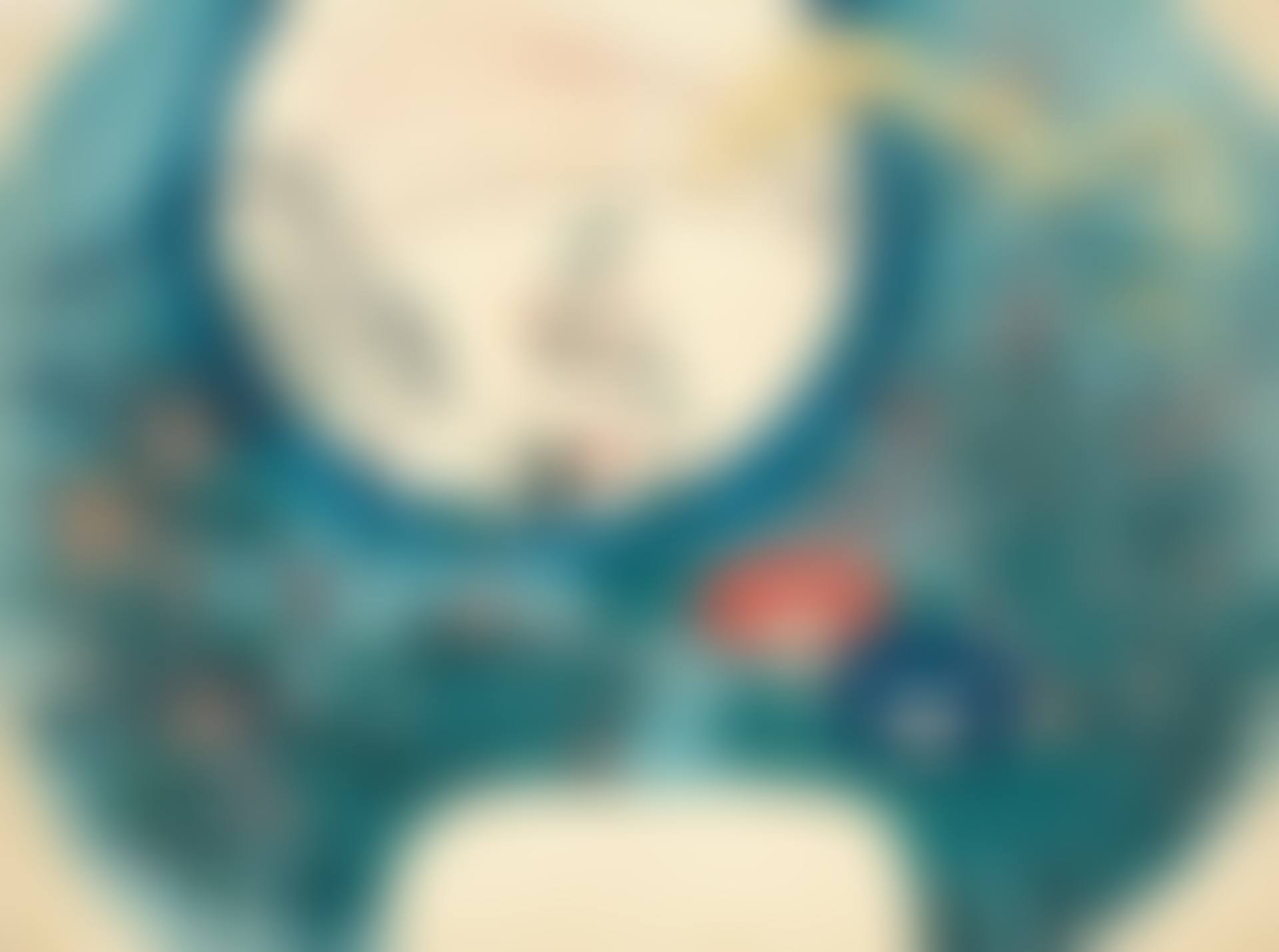 Fan print (uchiwa-e) of Full moon, morning glories and autumn flowers (preview)