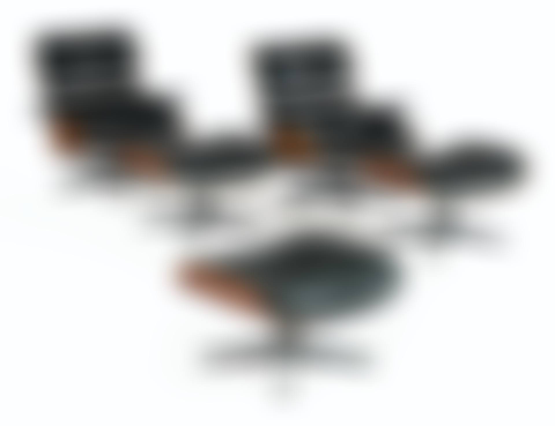 PAIRE DE FAUTEUILS LOUNGE CHAIR ET LEURS OTTOMANS (preview)