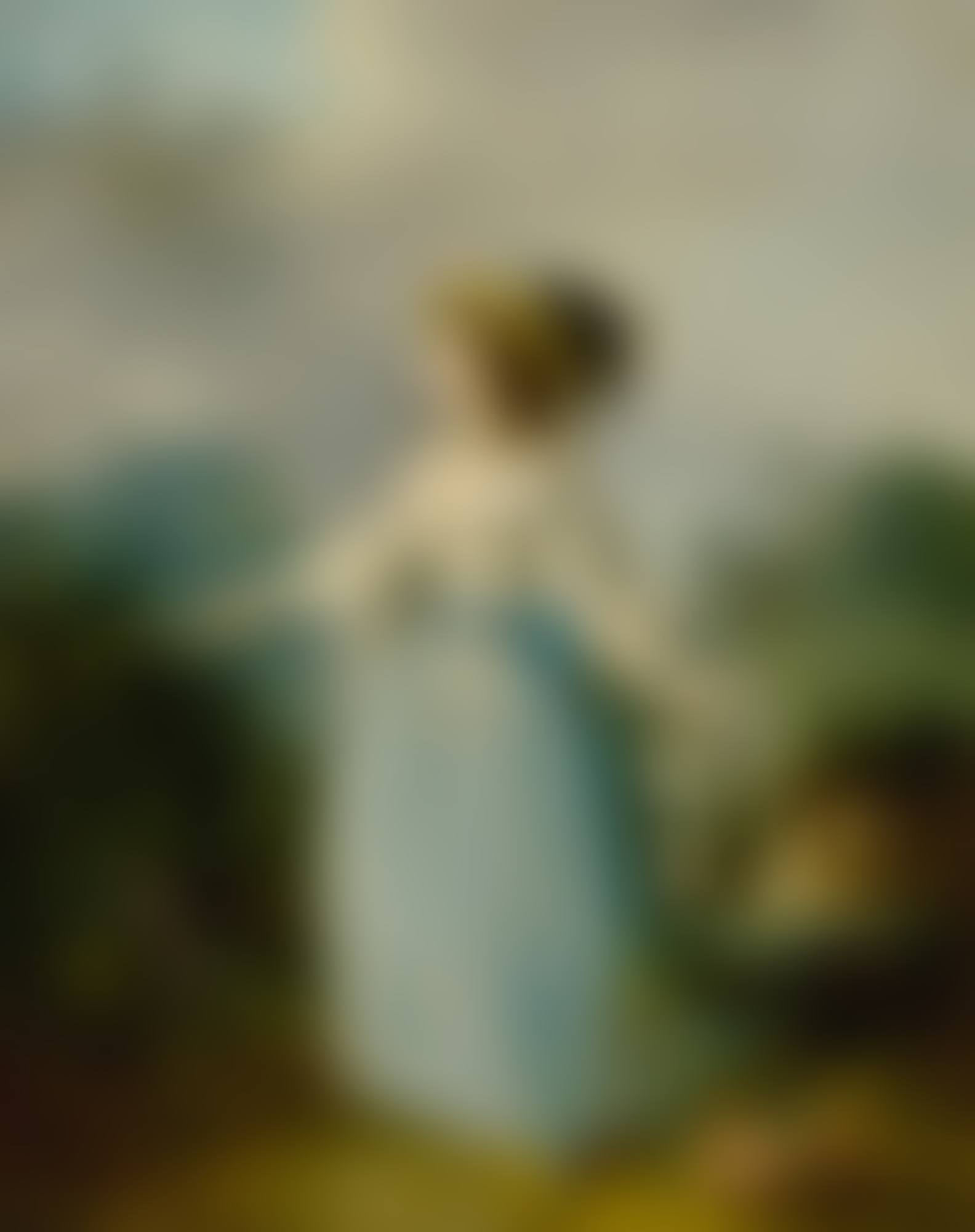 A LADY IN A GARDEN WITH HER DOG (preview)