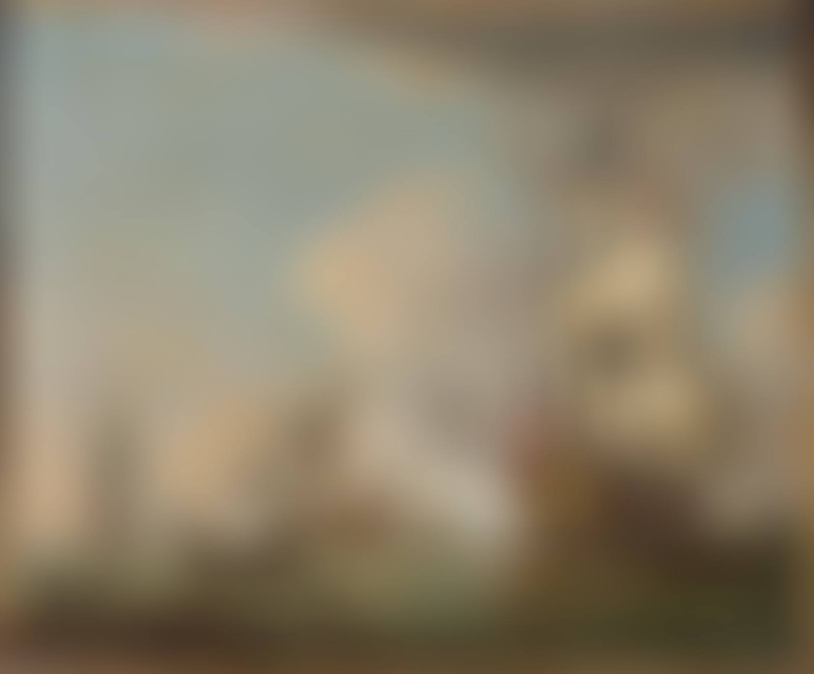 A British man o' war firing a salute in calm seas with other vessels, fishermen and their catch on the shore in the foreground (preview)