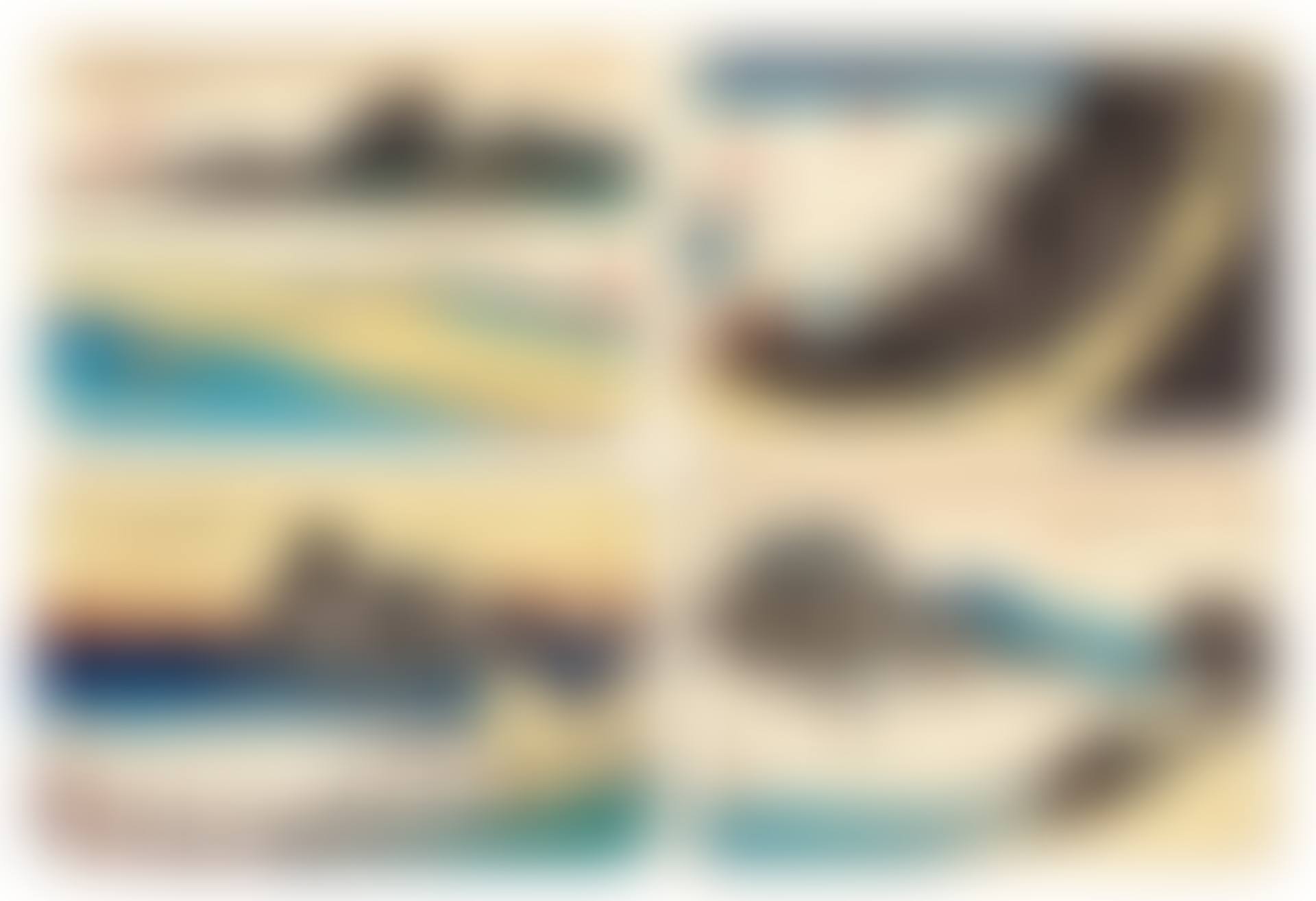 FOUR PRINTS: KANAYA: THE FAR BANK OF THE ÔI RIVER (KANAYA, ÔIGAWA ENGAN), NISSAKA: SAYO MOUNTAIN PASS (NISSAKA, SAYO NO NAKAYAMA), MAISAKA: VIEW OF IMAGIRI (MAISAKA, IMAGIRI SHINKEI) AND SAKANOSHITA: FUDESUTE MOUNTAIN (SAKANOSHITA, FUDESUTE MINE) (preview)