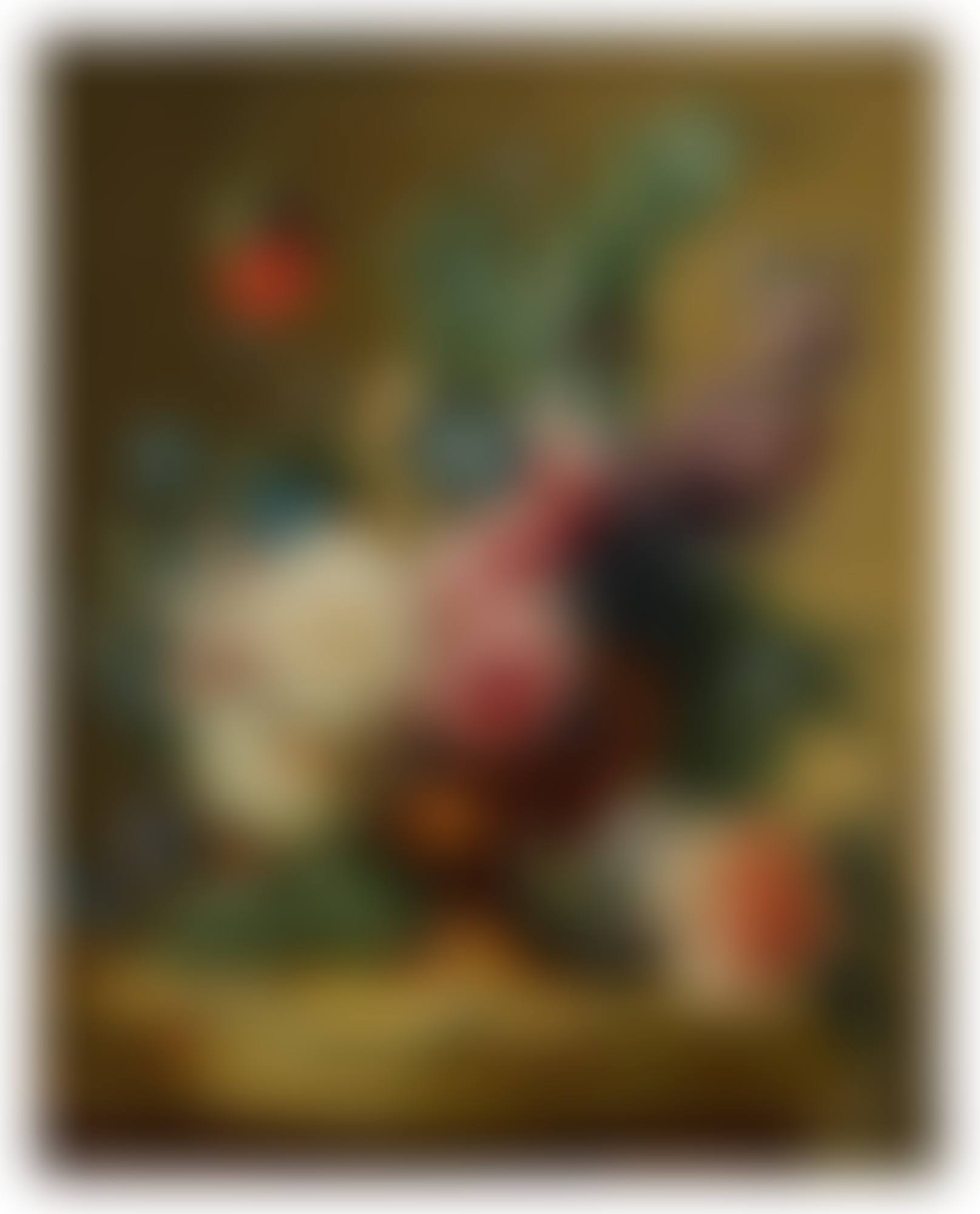 STILL LIFE OF FLOWERS IN A TERRACOTTA VASE ON A MARBLE LEDGE (preview)
