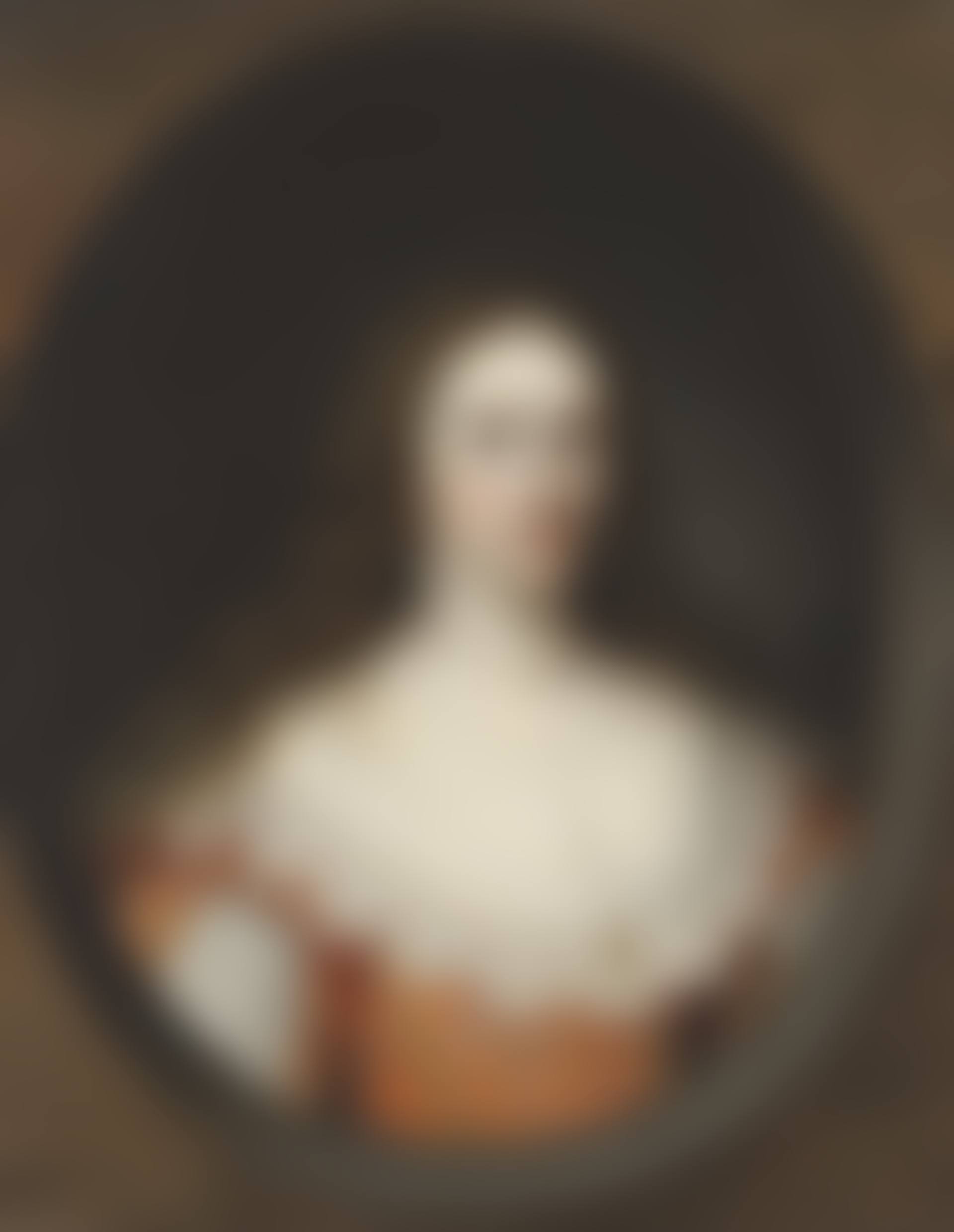 Portrait of a lady, traditionally identified as Mary Chetwynd (d.1637), bust-length, in a red brocade gown, in a feigned marble cartouche (preview)