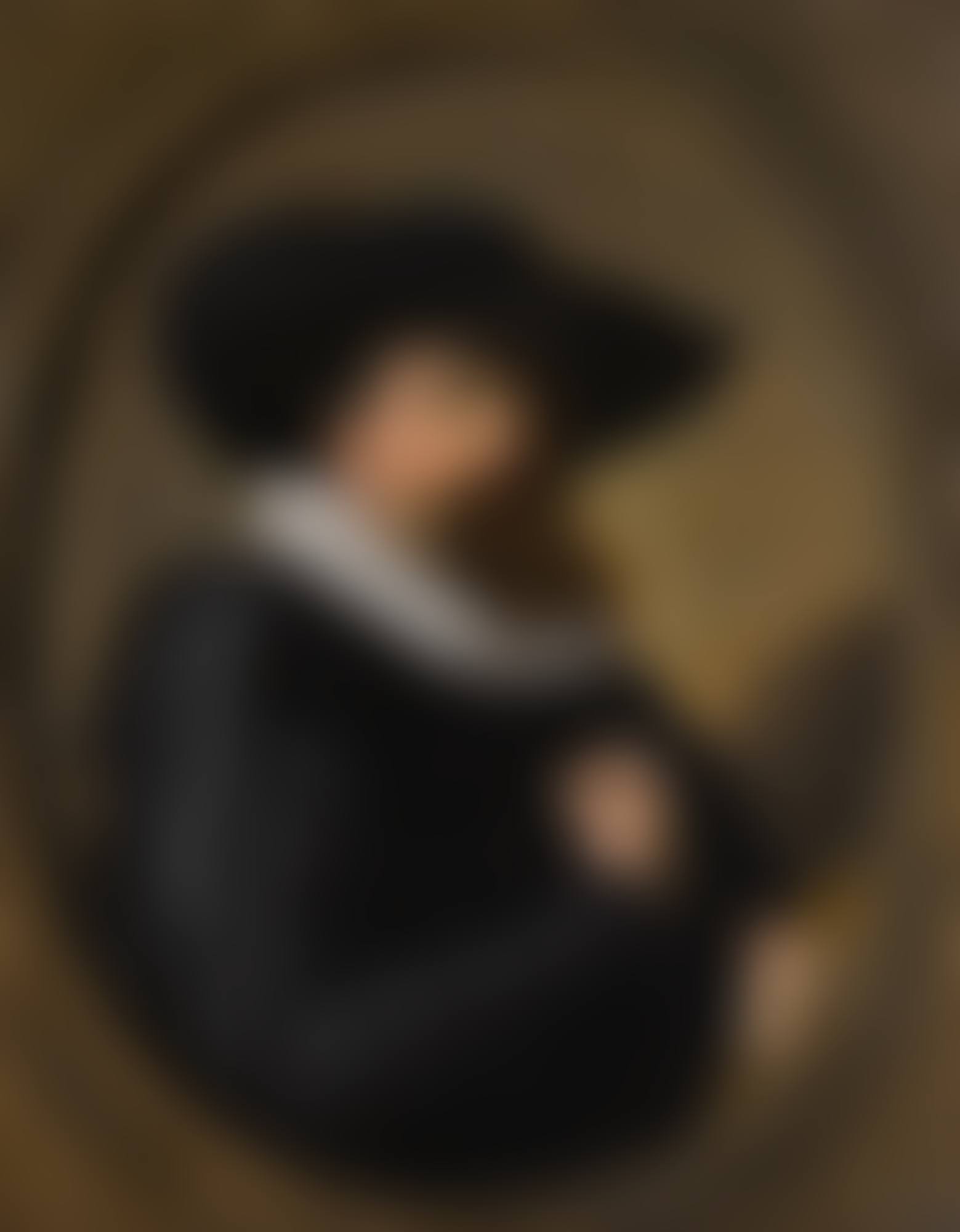 PORTRAIT OF A MAN, HALF-LENGTH IN BLACK, WITH A BROAD-BRIMMED BLACK HAT AND A WHITE RUFF, HOLDING HIS GLOVES, WITHIN A PAINTED OVAL (preview)