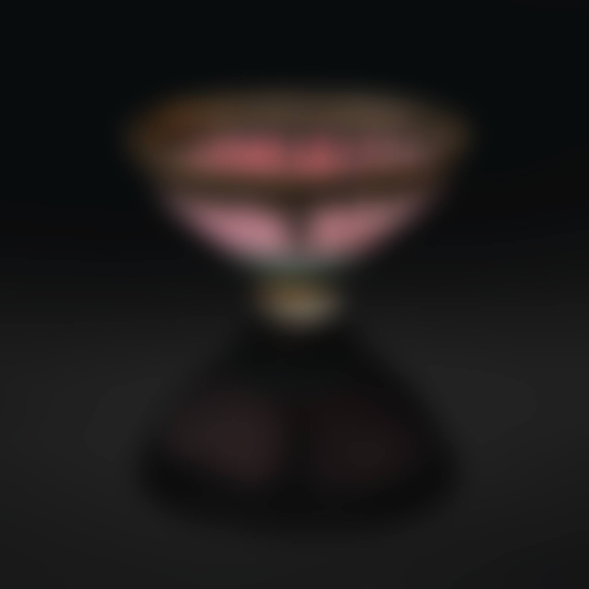 FOOTED PINK BOWL WITH BRONZED RIM (preview)