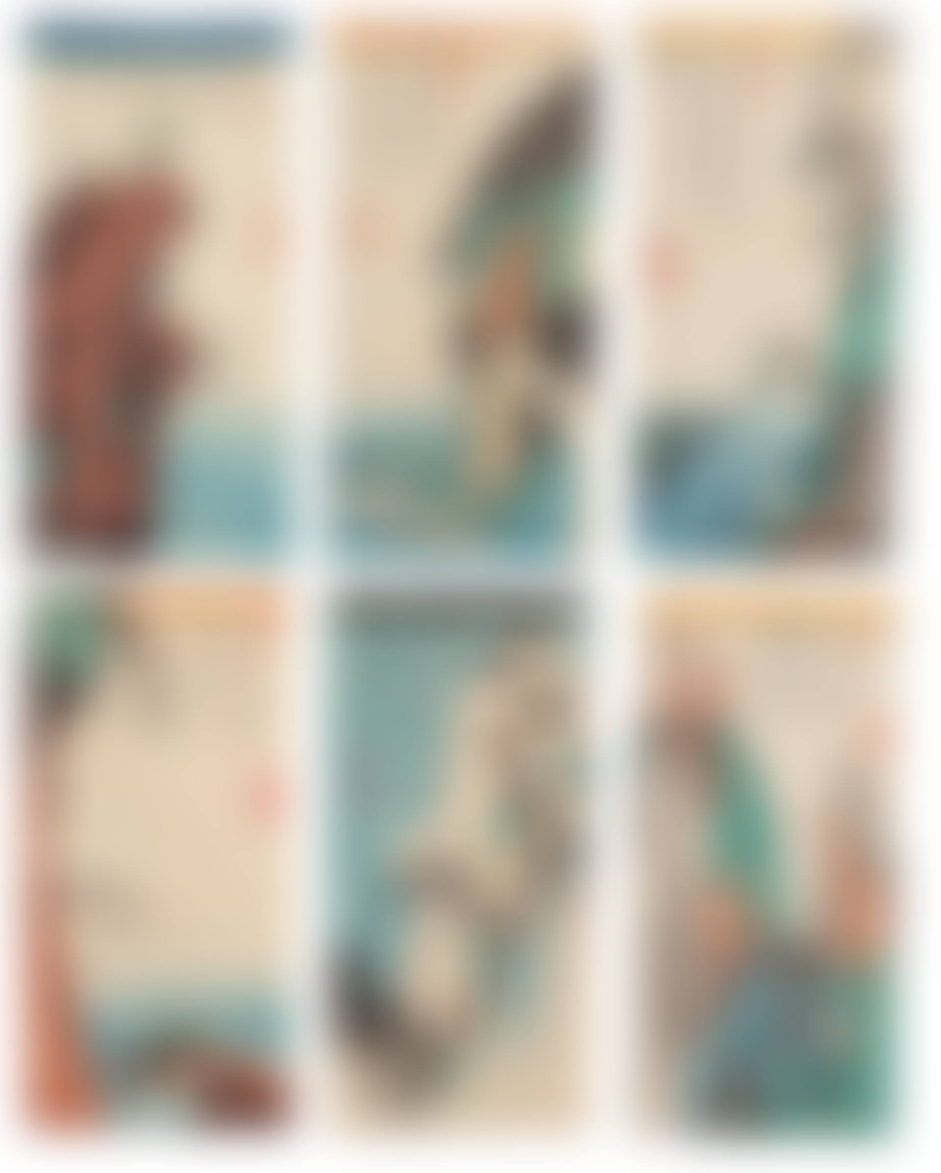 A set of six woodblock prints from an untitled series of famous places in various provinces (preview)
