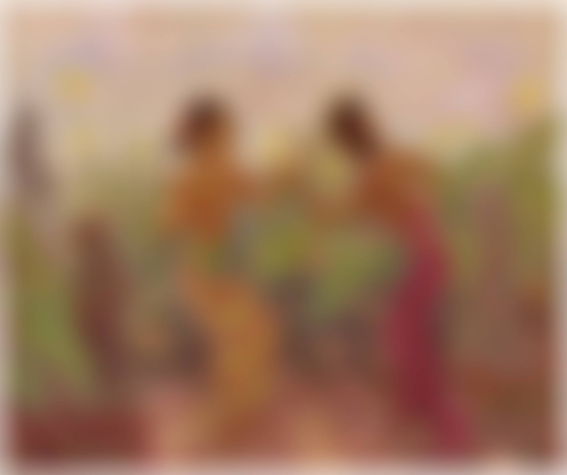 TWO WOMEN DANCING IN THE GARDEN (preview)
