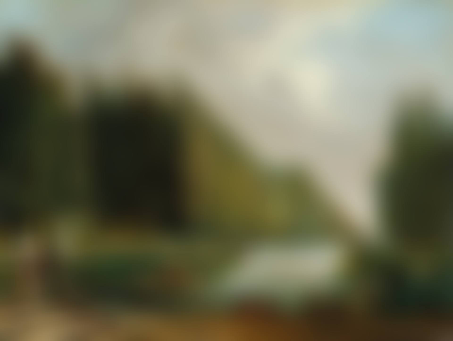 The park of a country villa with figures promenading near a cascade of water (preview)