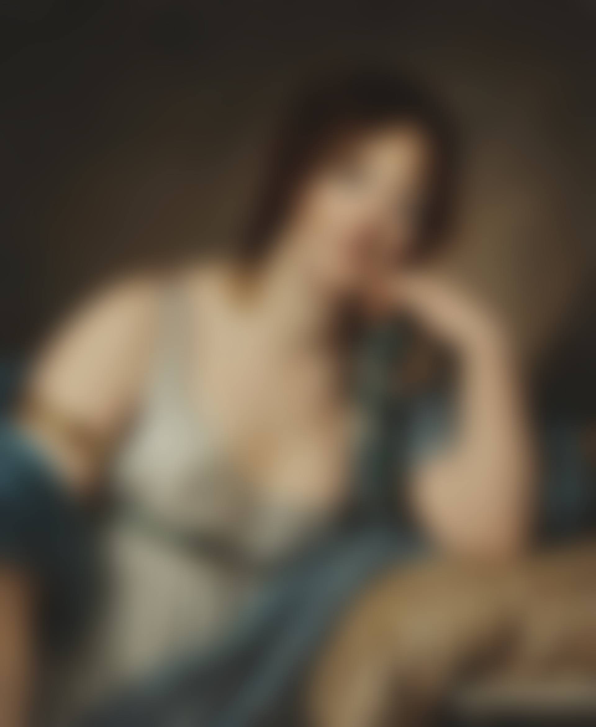 Portrait of Jeanne Philiberte Ledoux (1767–1840), half-length, in a white dress with a blue shawl, and holding a garland of flowers (preview)