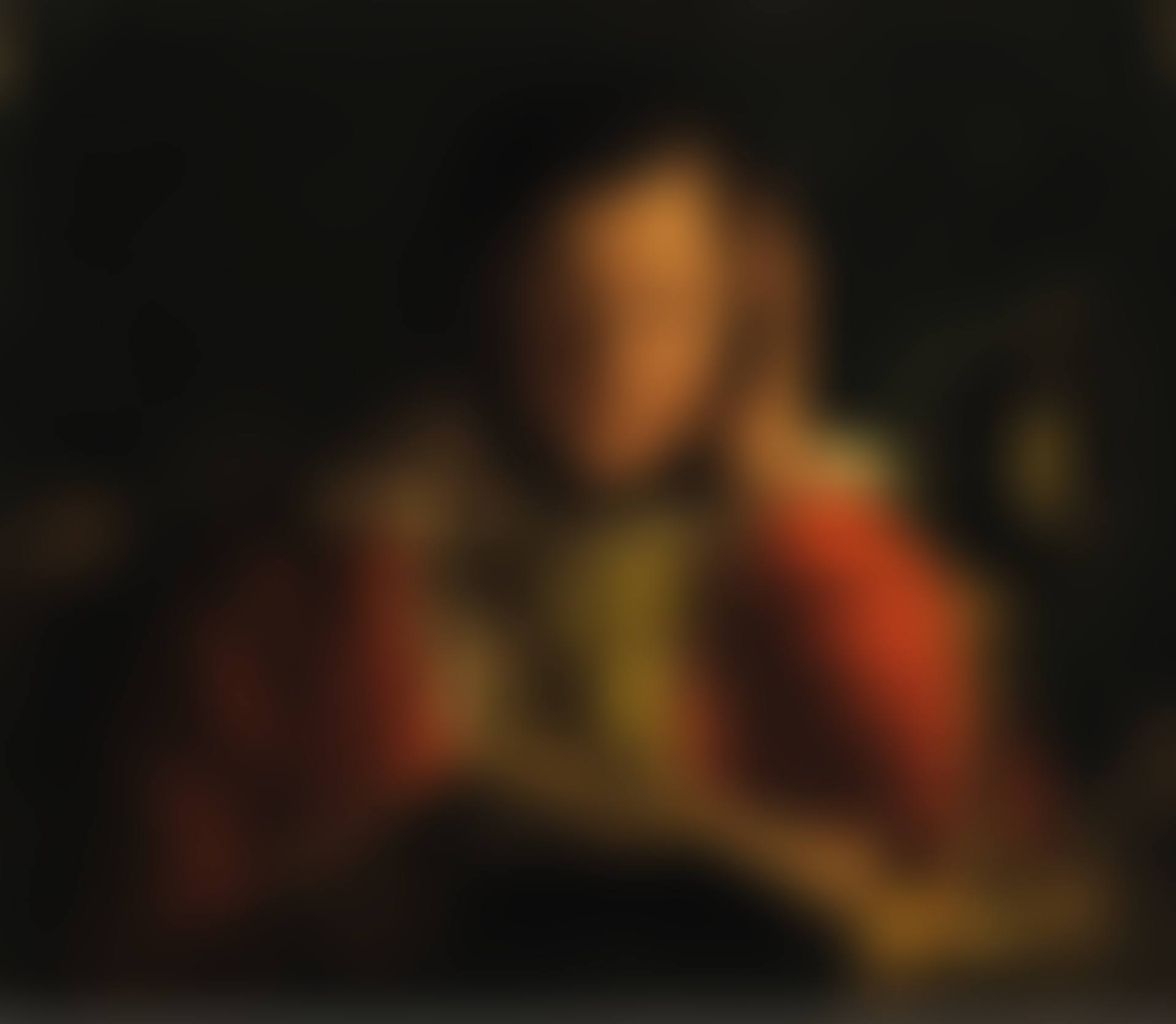 A man reading a book by lamplight (preview)
