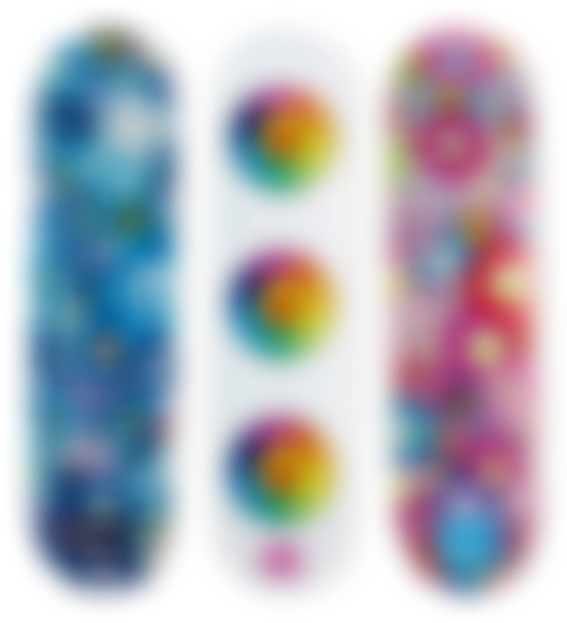 Multi Flower 8.0 Skate Decks (Blue, Pink and White) (Set of Three) (preview)