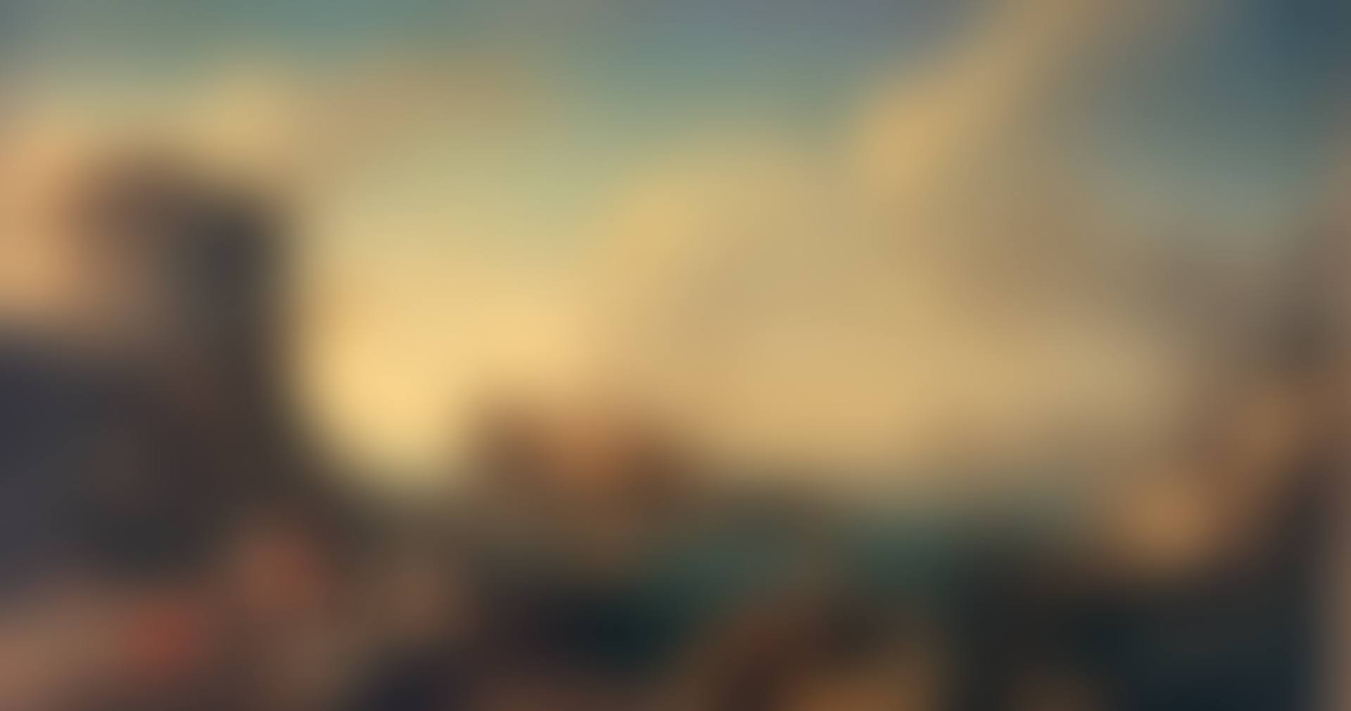 A Mediterranean harbor scene with sailors and other figures on the docks beside a ruined fortress (preview)