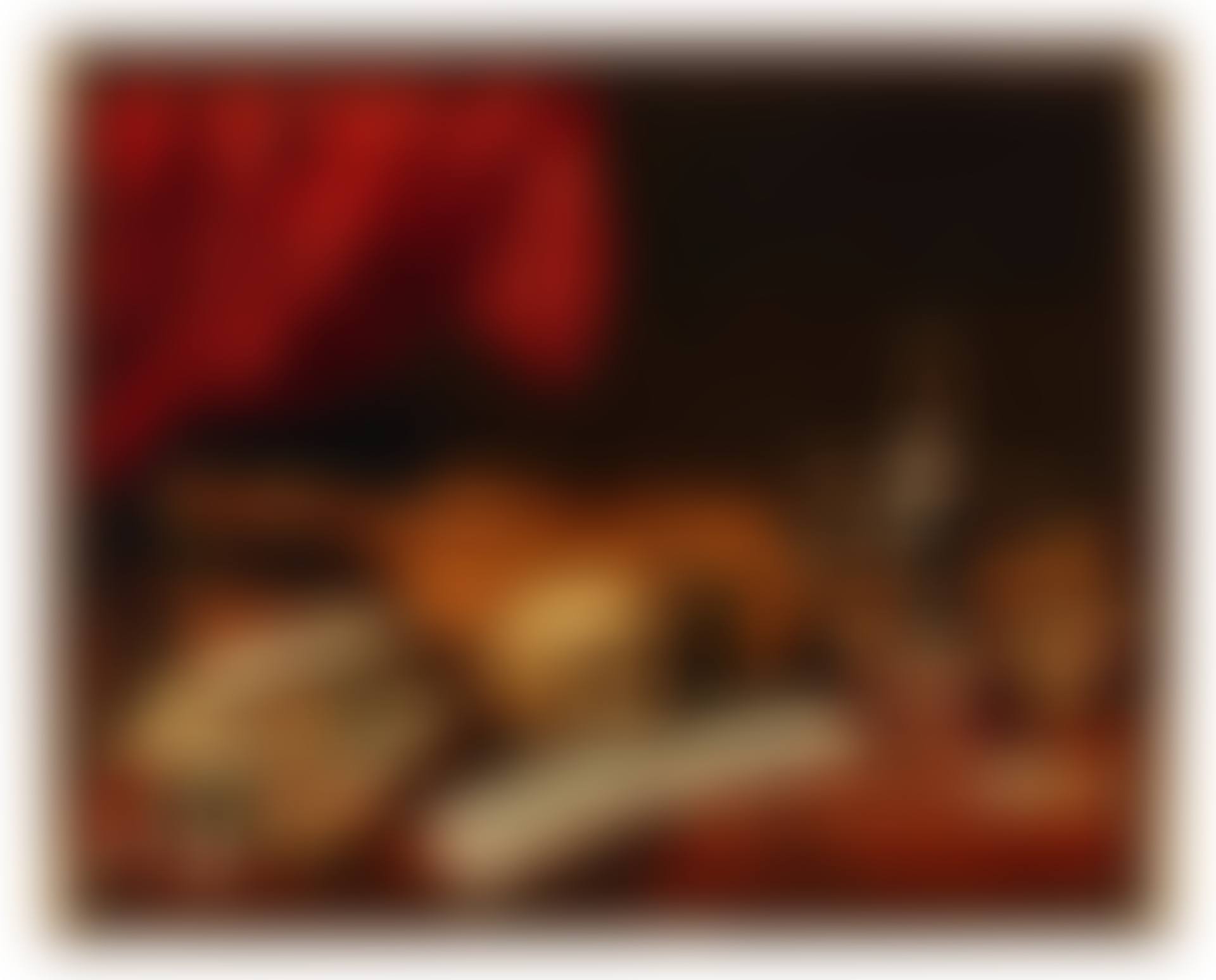 Musical instruments, books, an hourglass, a ewer and a skull on a table - a vanitas (preview)
