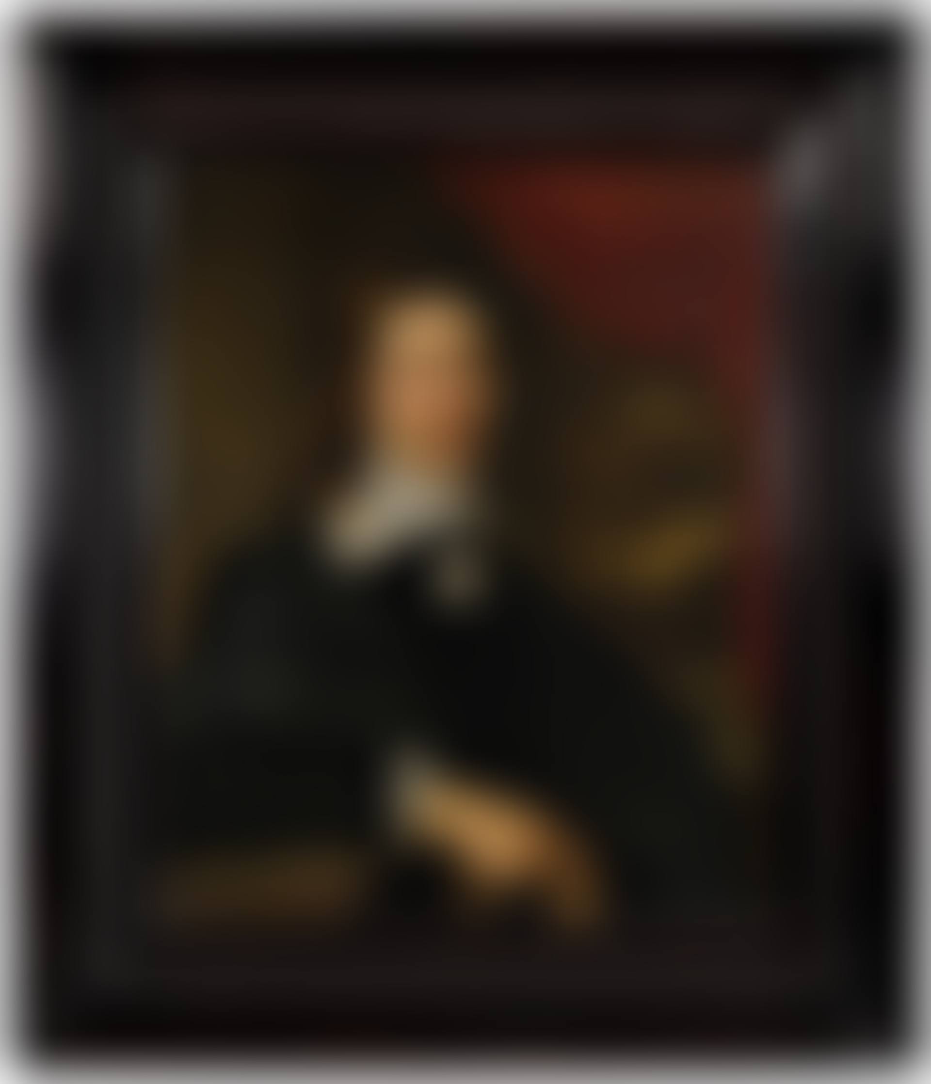 Portrait of a gentleman holding gloves, half-length, before a landscape (preview)
