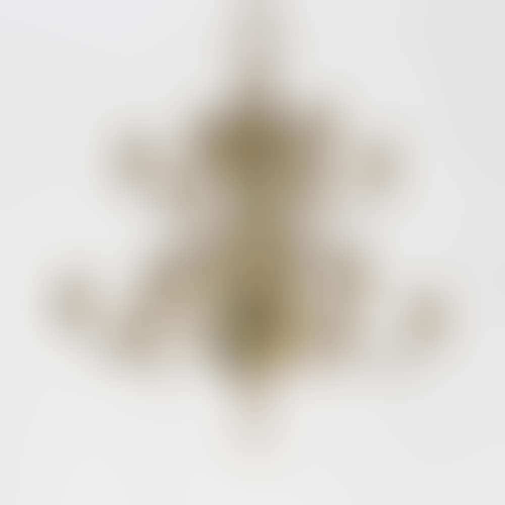 Dutch type bronze chandelier with twelve arms of light in two rows, shaft with sphere and baluster, ring at the upper par (preview)