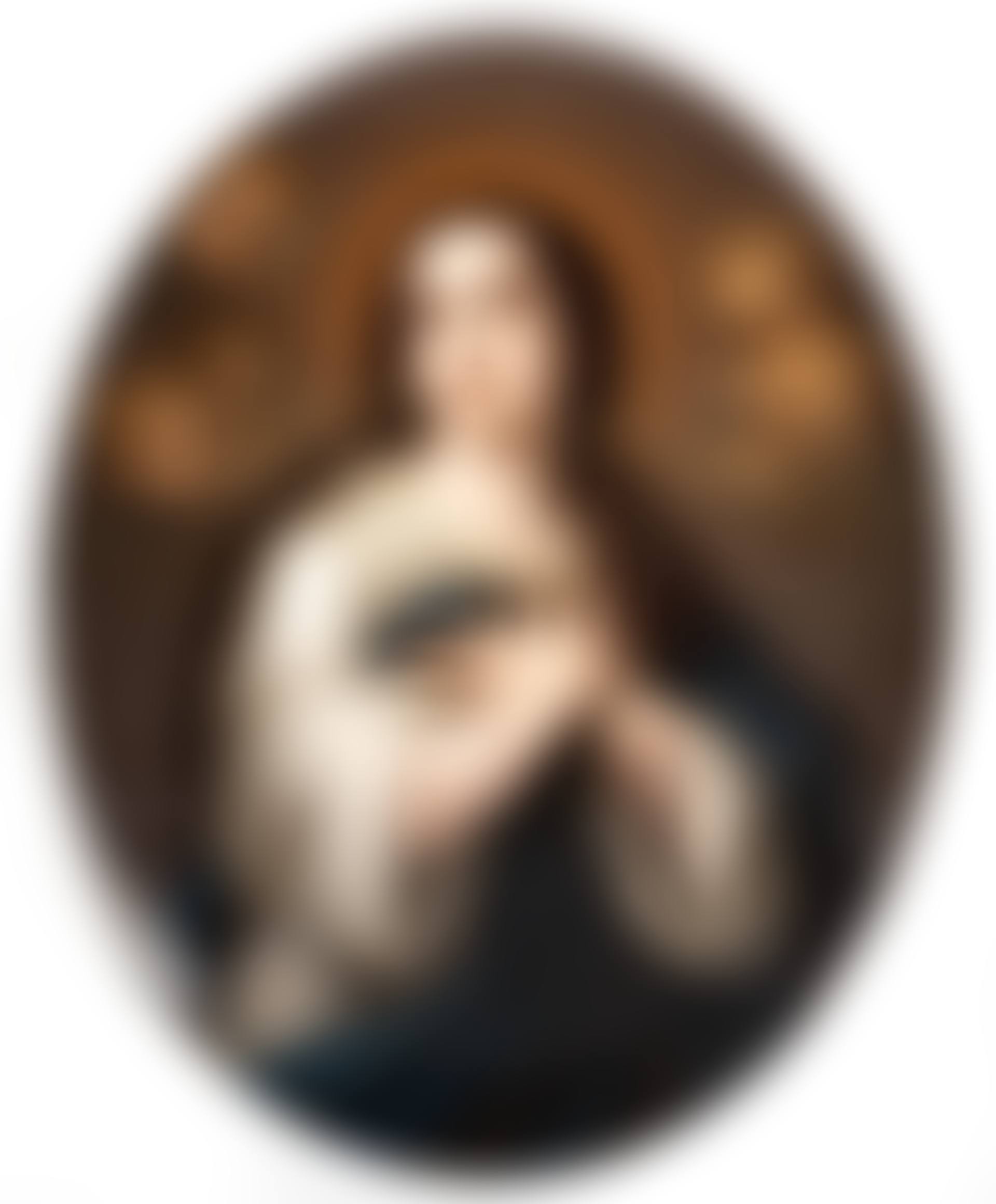 German Painted Porcelain Plaque of Madonna with Cherubs (preview)
