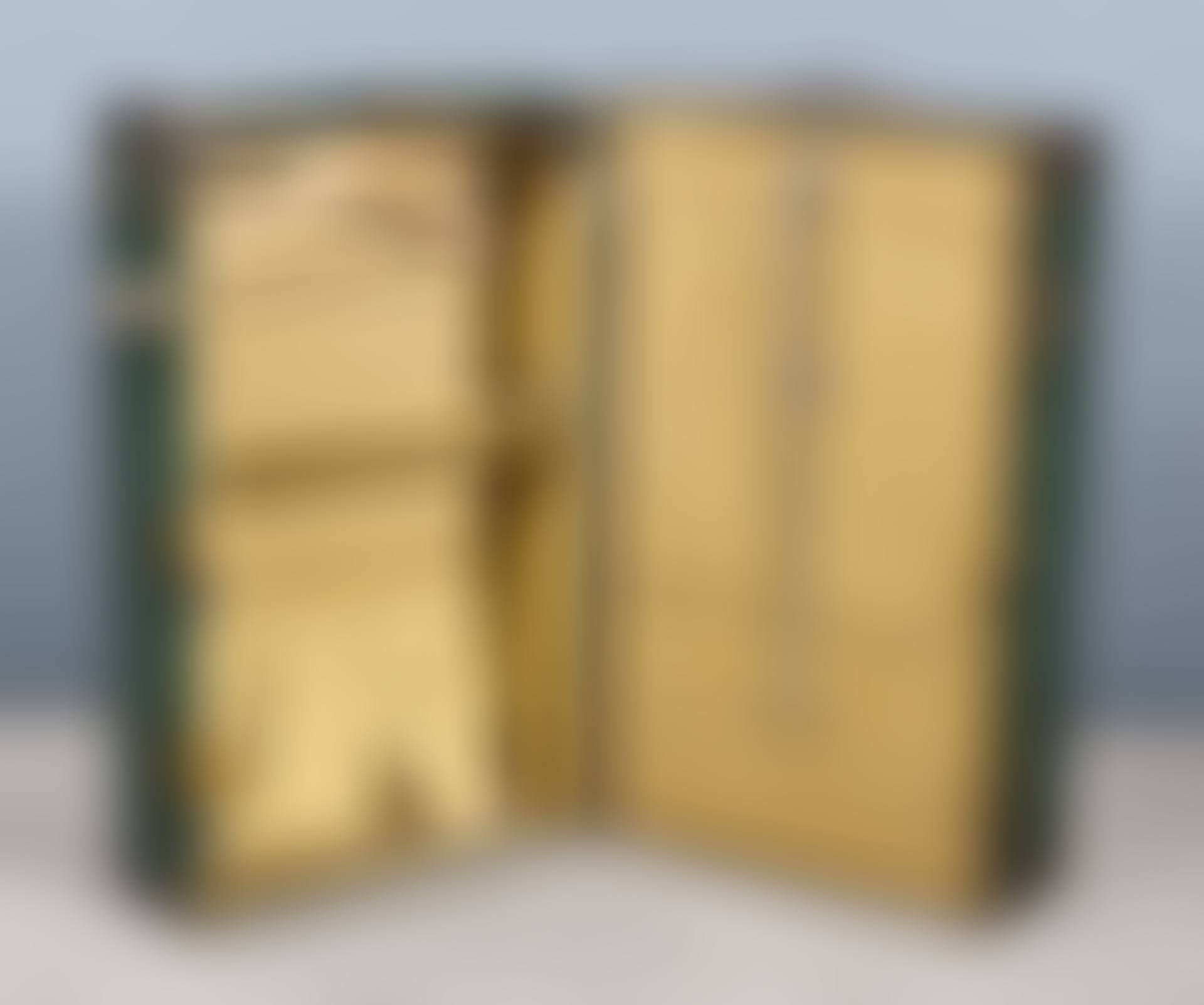 An Early 20th Century Green Painted and Metal Mounted Travelling Wardrobe; an early 20th century brown painted and metal mounted travelling wardrobe (preview)