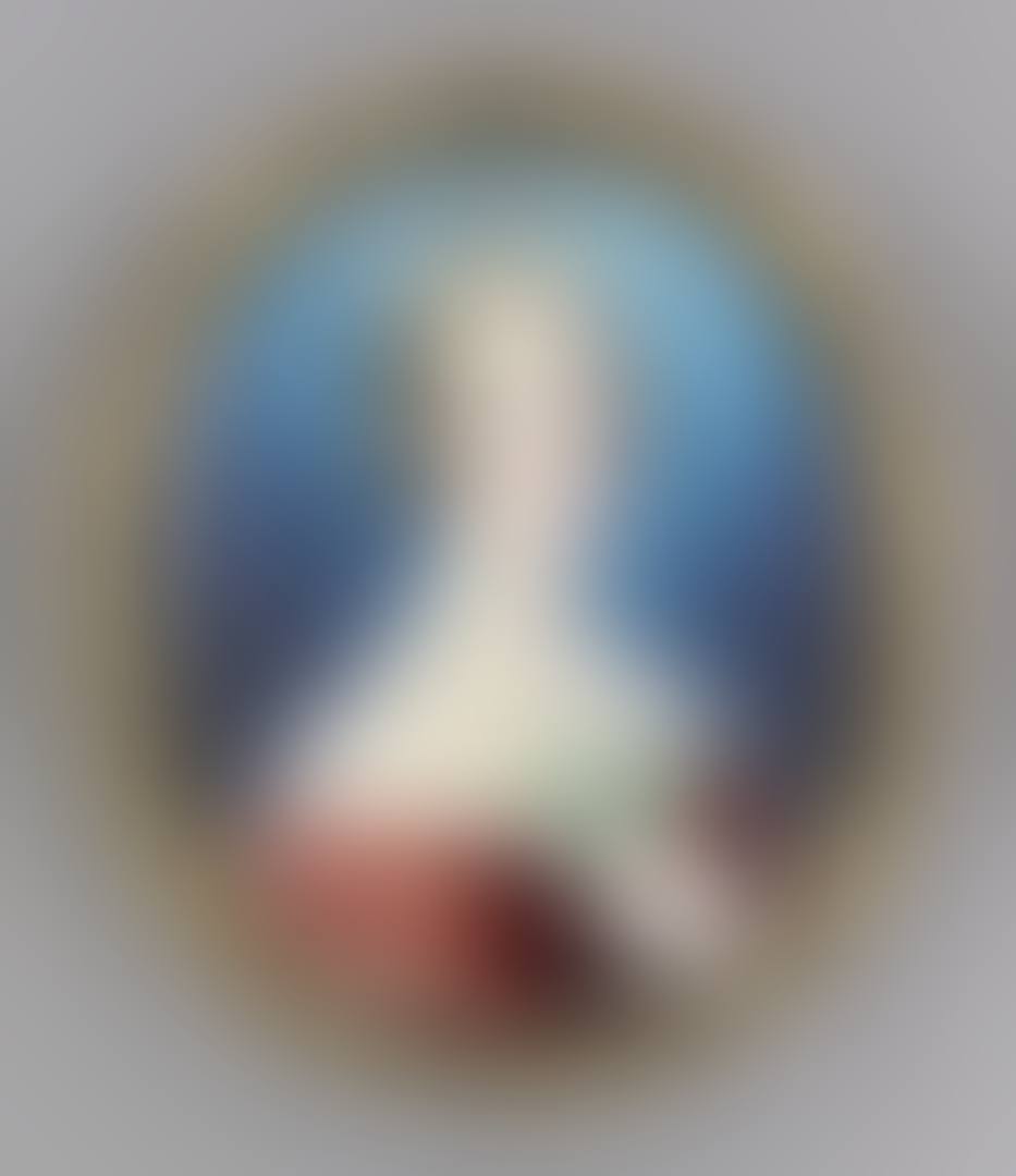Miniature painting - Shoulder length portrait of a woman holding a spray of flowers (preview)