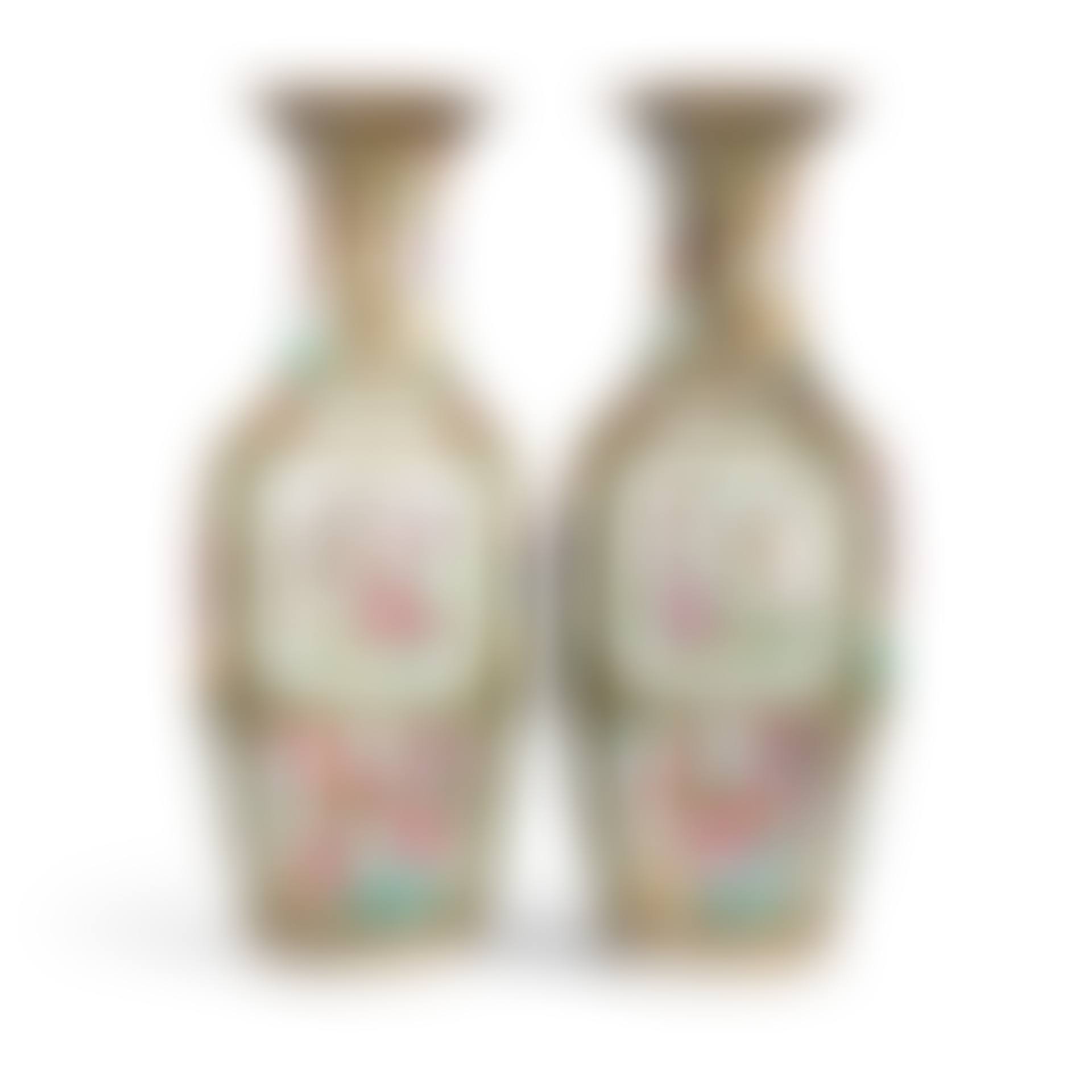 Pair of Famille Rose porcelain garniture vases (preview)