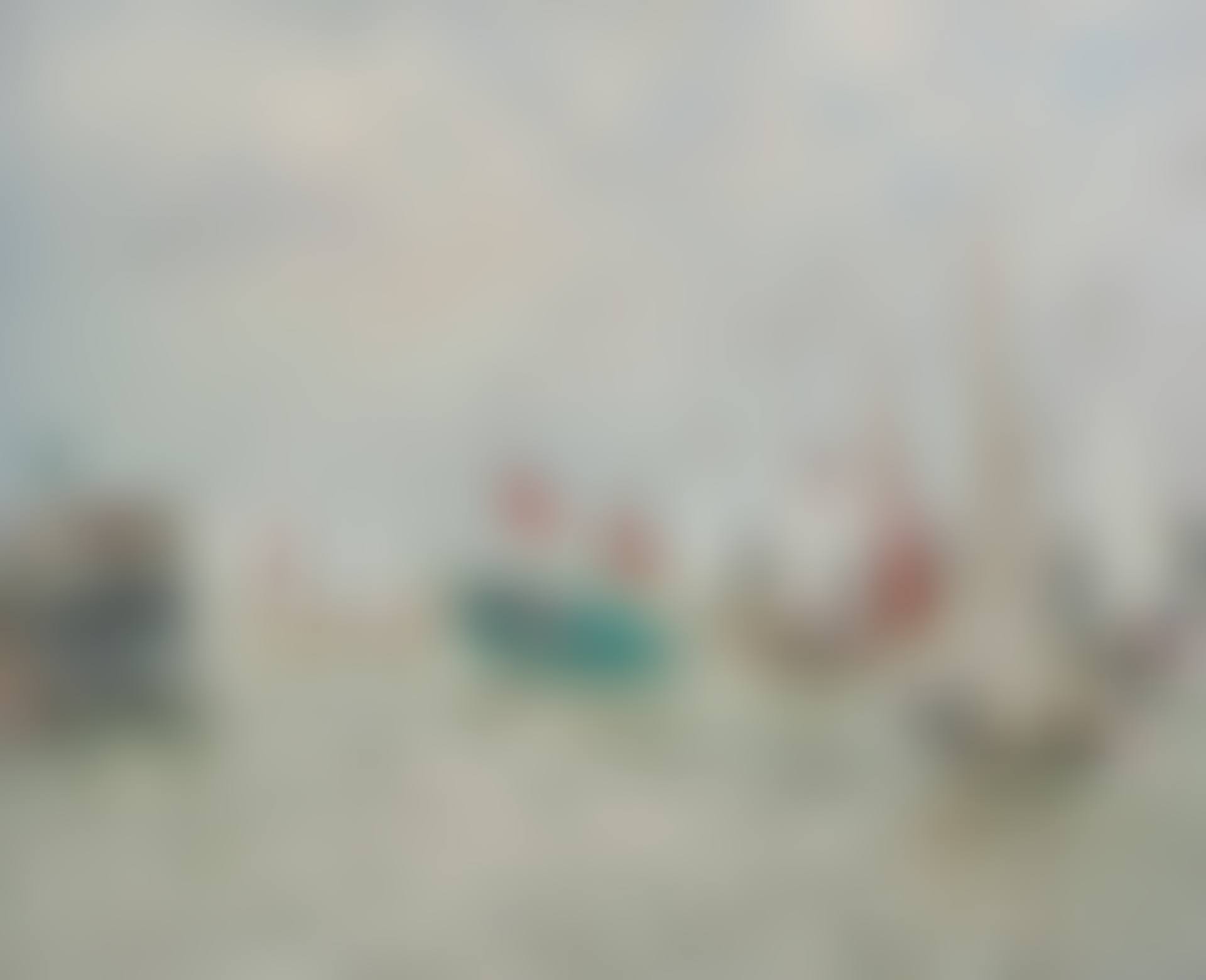Le bateau de pêche vert aux voiles rouges (preview)