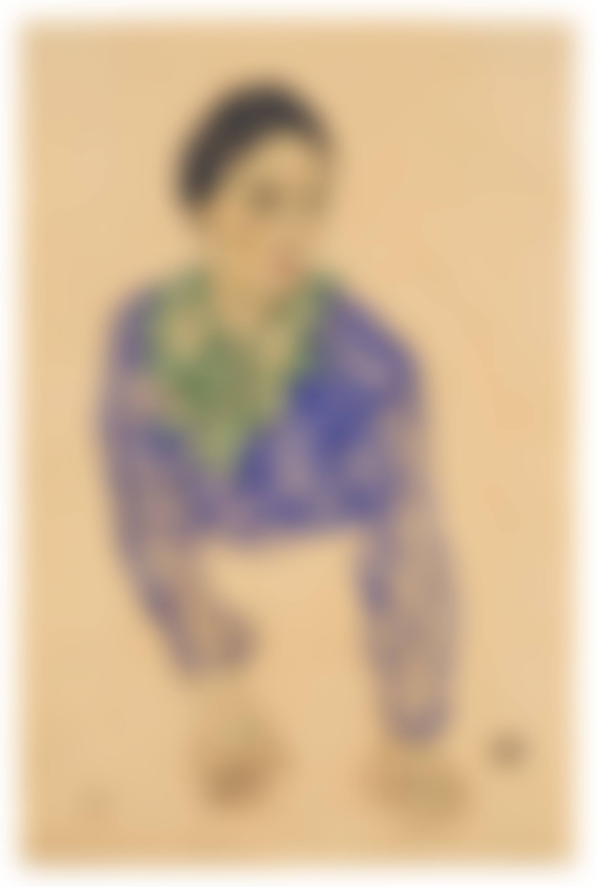 Frauenbildnis mit Blauem und Grünem Halstuch (Portrait of a Woman with Blue and Green Scarf) (preview)
