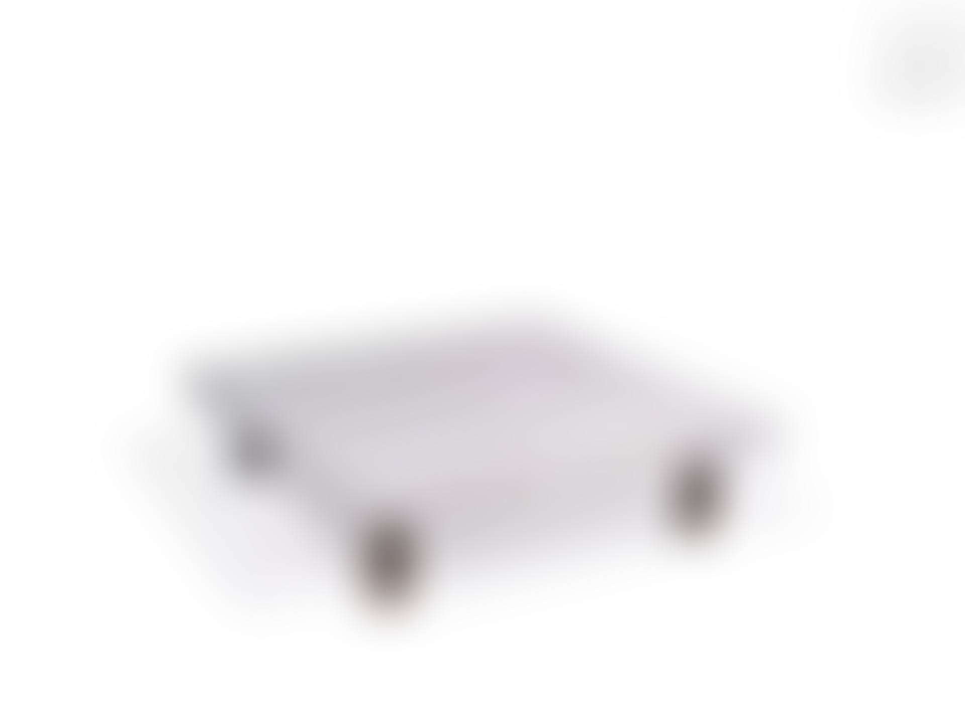 Table basse à plateau rectangulaire composé de carreaux de faïence blanche nuancé et piétement en acier (preview)
