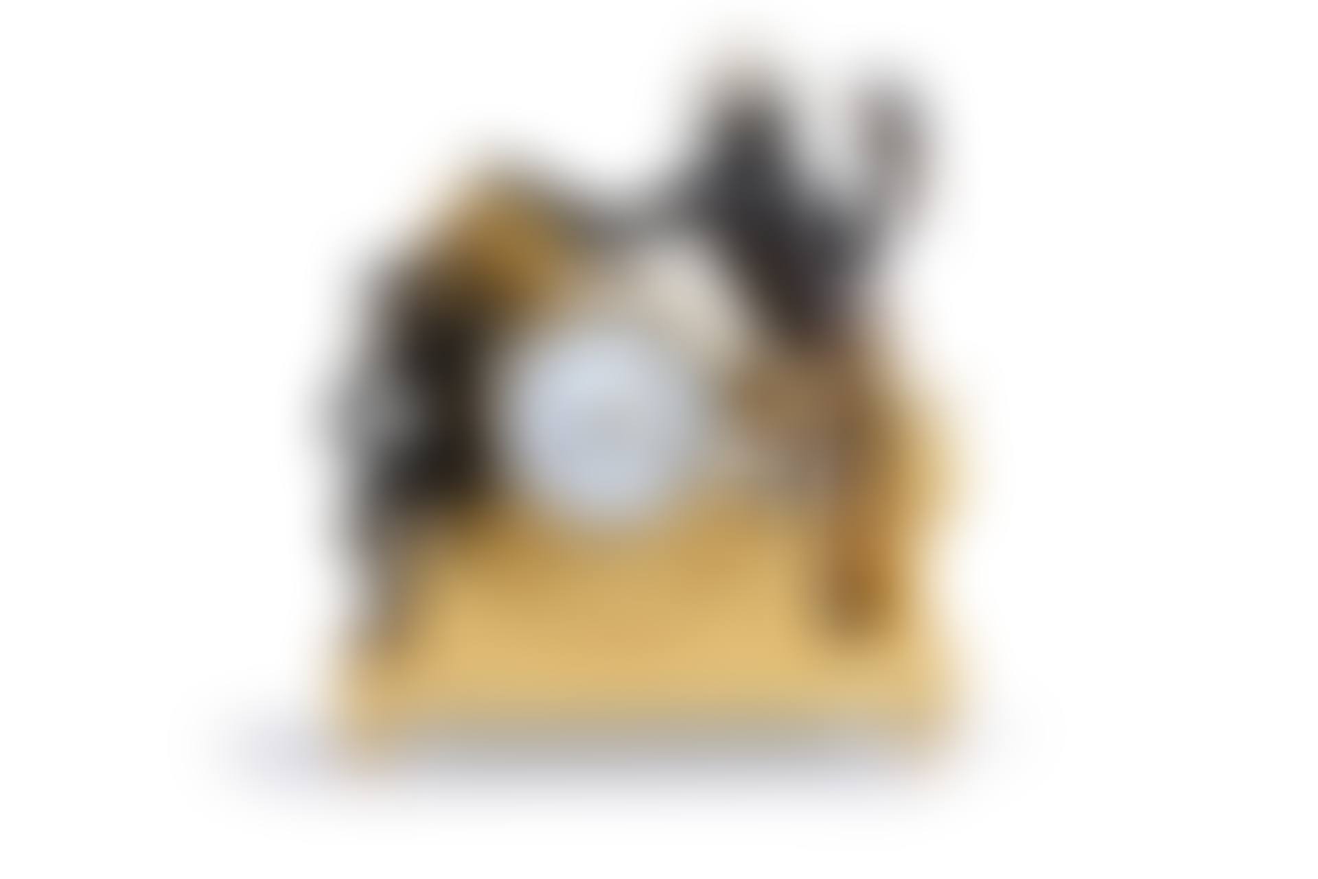 Wooden clock with molded, carved, gilded and polychrome details (preview)