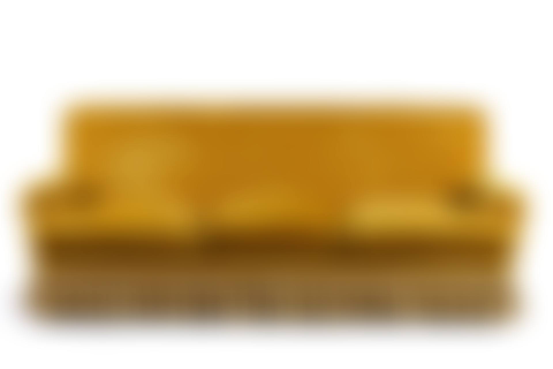 Comfortable yellow velvet sofa (preview)
