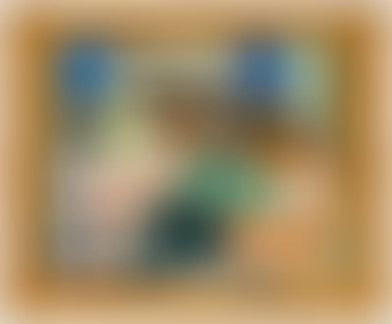 Still life with vase, books and fruit (preview)
