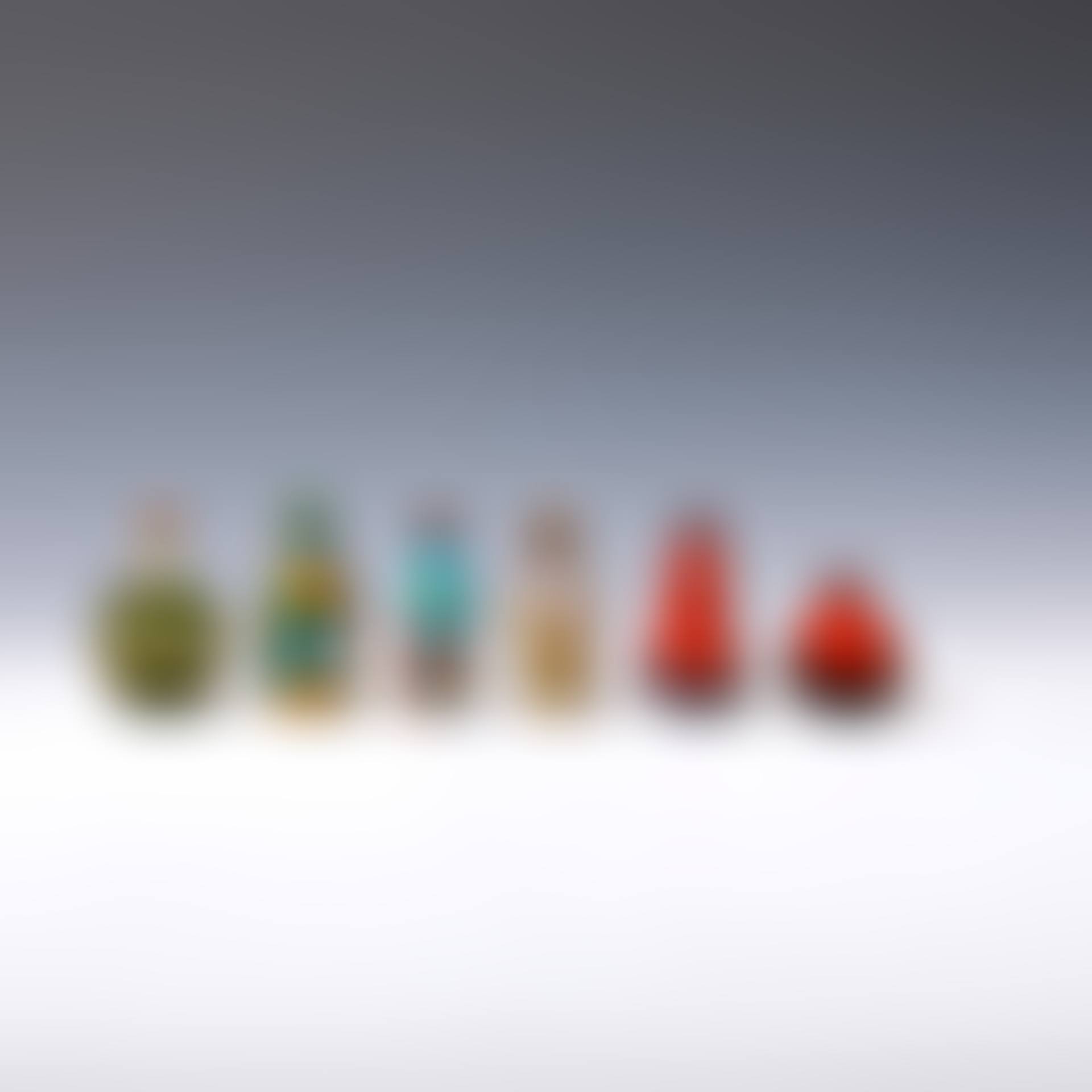 TWO-COLOR OVERLAY WHITE GLASS SNUFF BOTTLE & OTHERS 6 PIECES (preview)