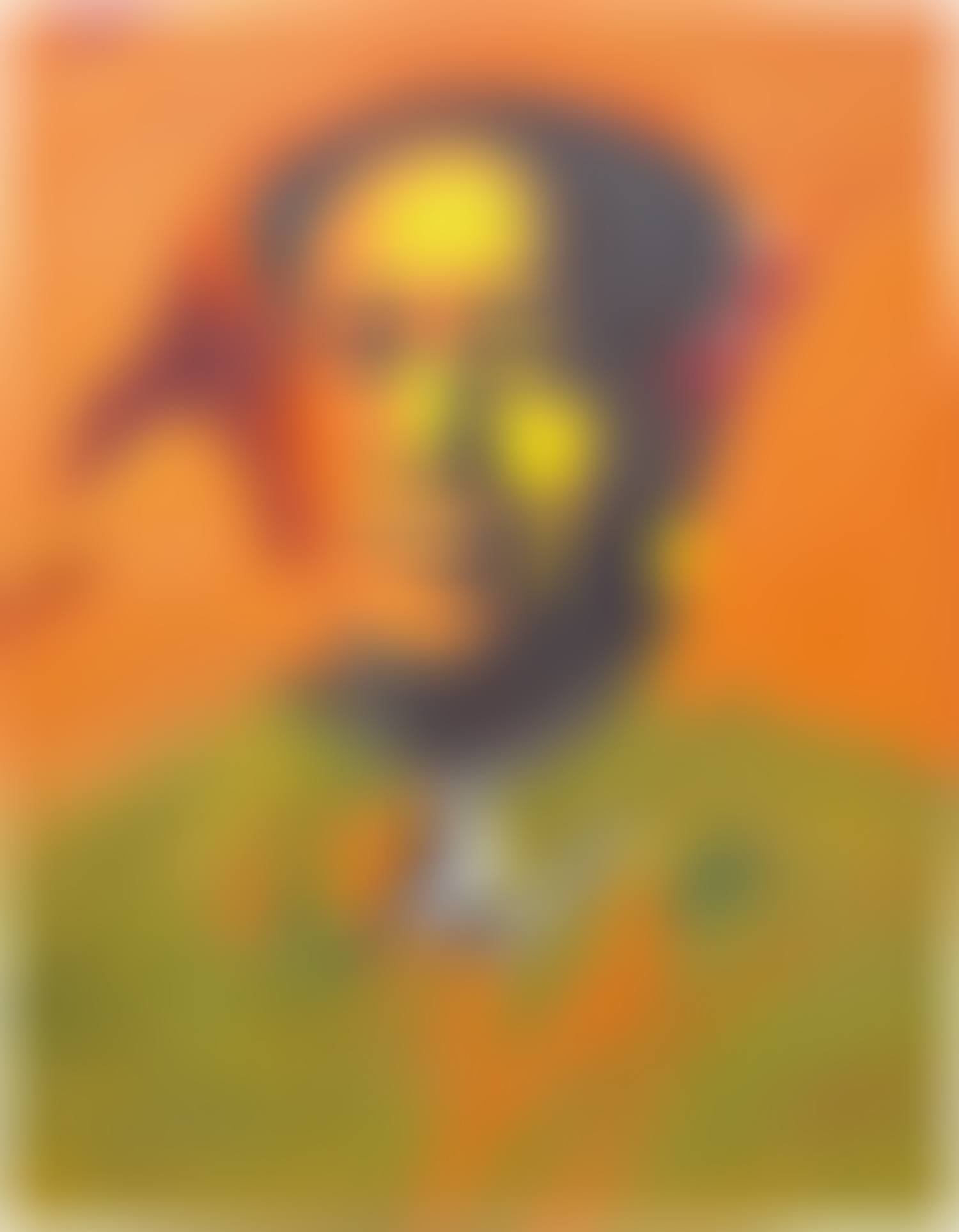 Andy Warhol's Chairman Mao Hand Made in the People's Republic of China (Medium 04 Orange background yellow face green shirt) (preview)