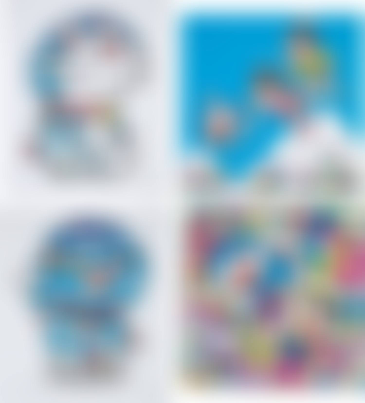 Doraemon Sitting Up: Weeping Some, Laughing Some; A Blue Sky! Like We Could Go On Forever!; Doraemon and Friends Under the Blue Sky; and So Much Fun (preview)