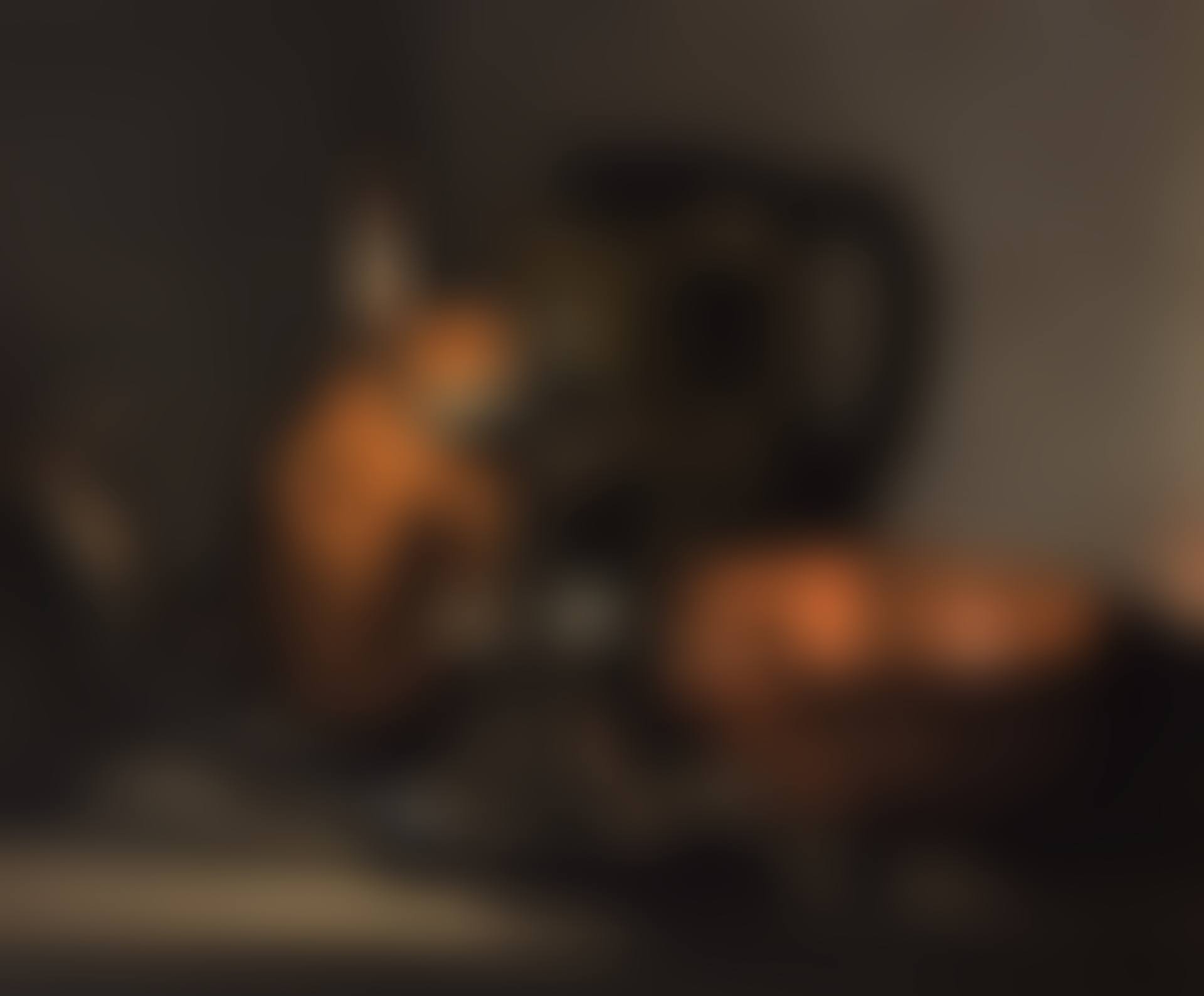Still life of kitchen ware in the light of an oil lamp (preview)